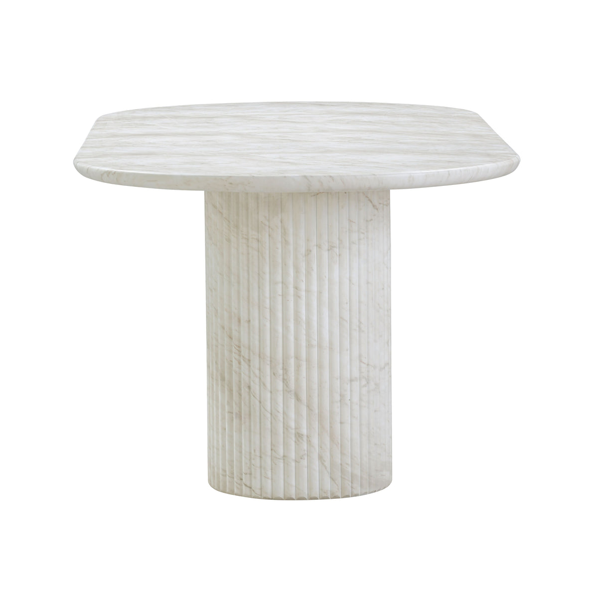 Brut 86" White Faux Marble Pattern Indoor/Outdoor Dining Table by TOV Furniture – photo 4 of 8