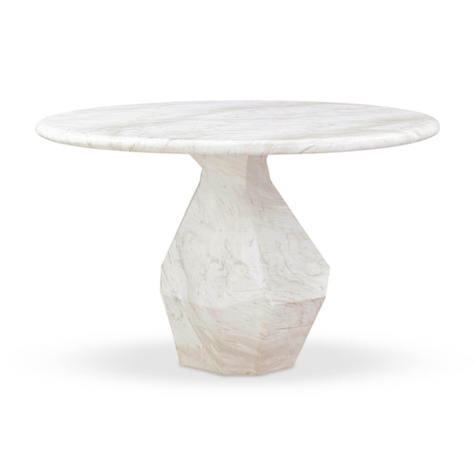 Esme 48" Faux Marble Indoor/Outdoor Round Dining Table White by Tov Furniture