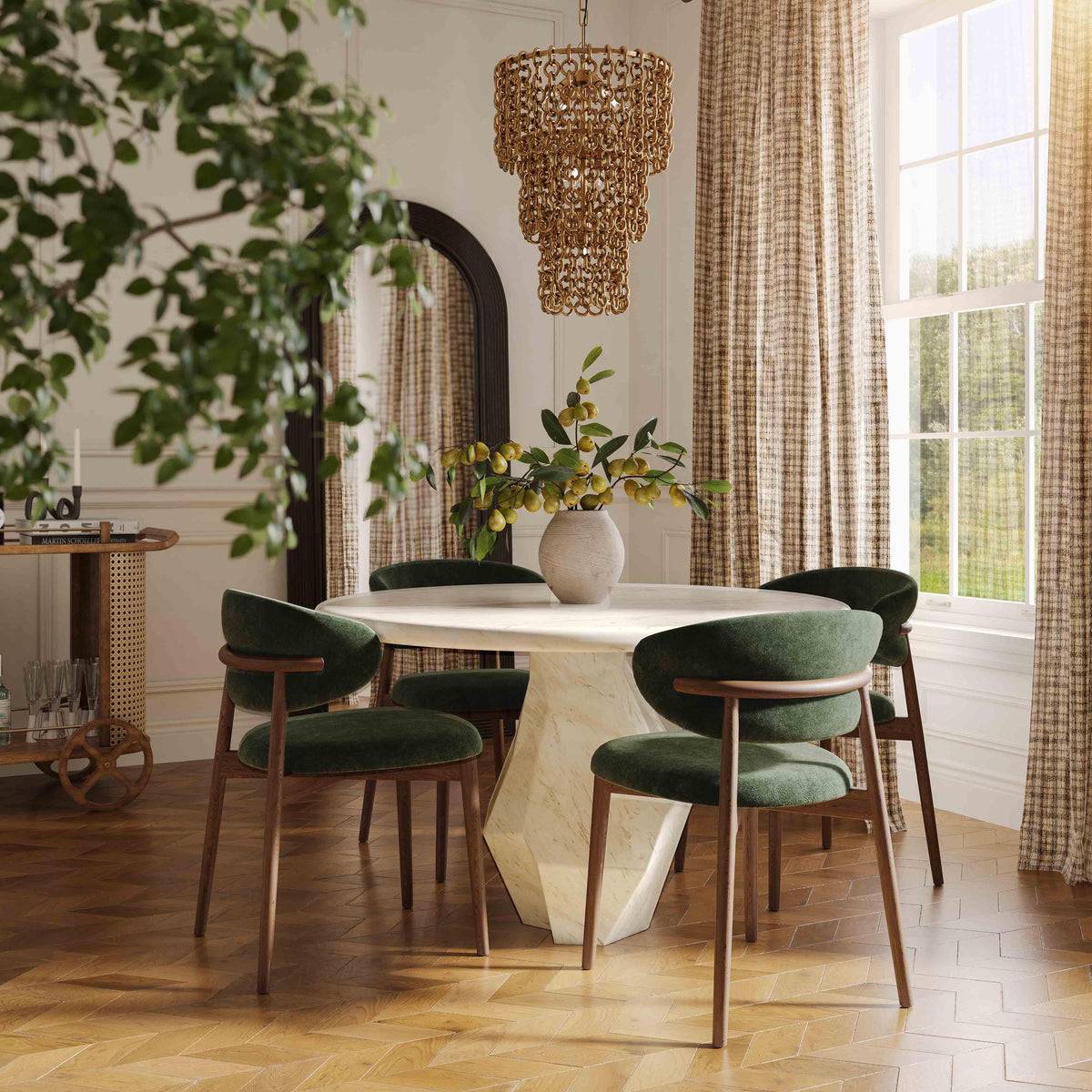 Esme 48" Faux Marble Indoor/Outdoor Round Dining Table by TOV Furniture – photo 2 of 8