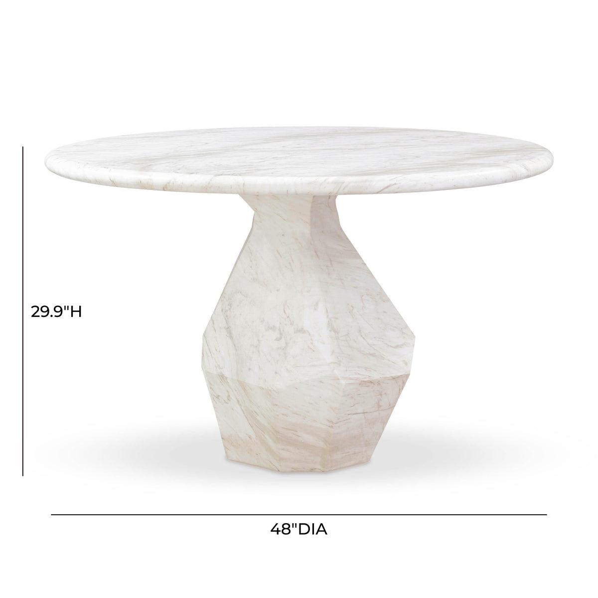 Esme 48" Faux Marble Indoor/Outdoor Round Dining Table by TOV Furniture – photo 7 of 8