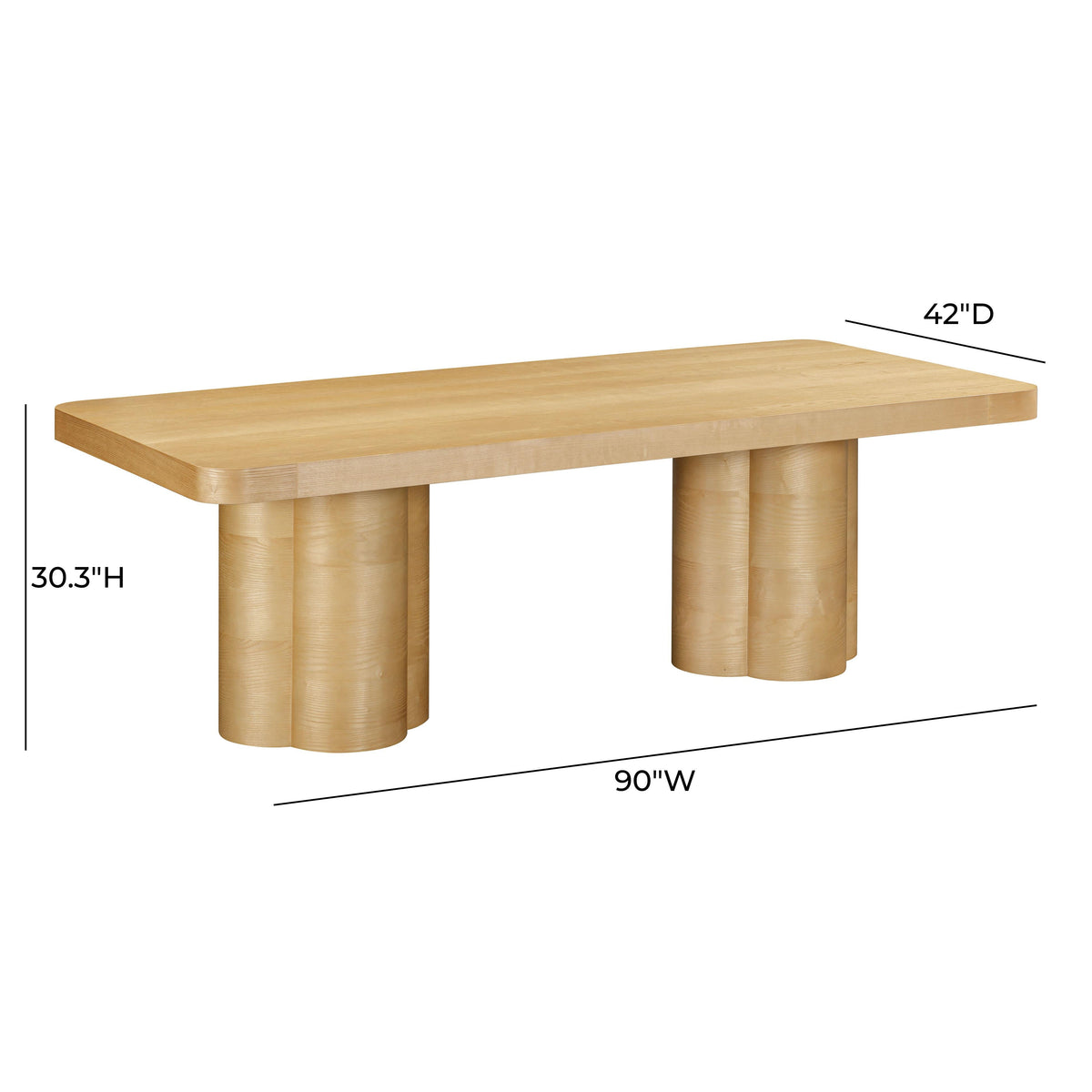 Bambi Natural Ash Dining Table by TOV Furniture – photo 5 of 7