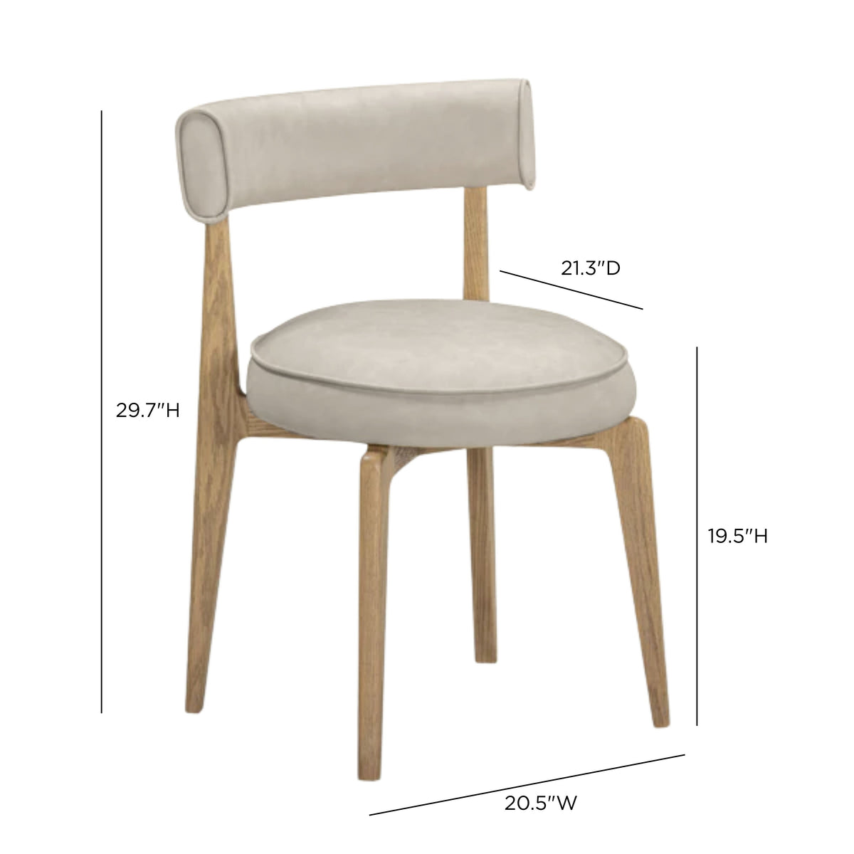 Nikita Taupe Performance Vegan Leather Dining Chair by TOV Furniture – photo 7 of 8