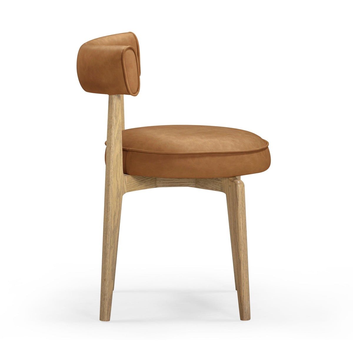 Nikita Saddle Brown Performance Vegan Leather Dining Chair by TOV Furniture – photo 4 of 8