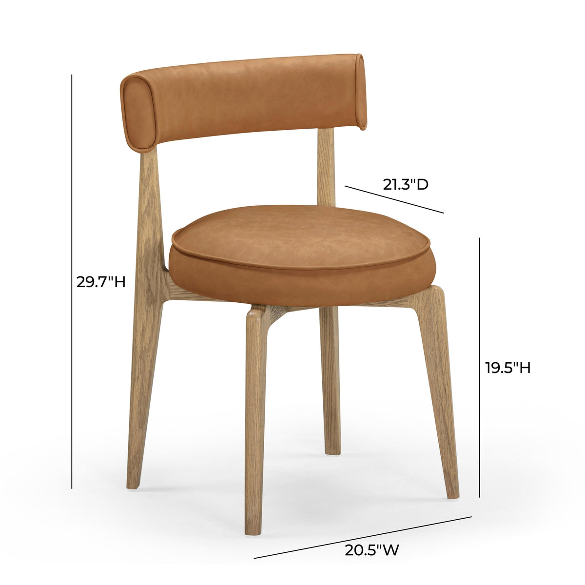 Nikita Saddle Brown Performance Vegan Leather Dining Chair by TOV Furniture – photo 7 of 8