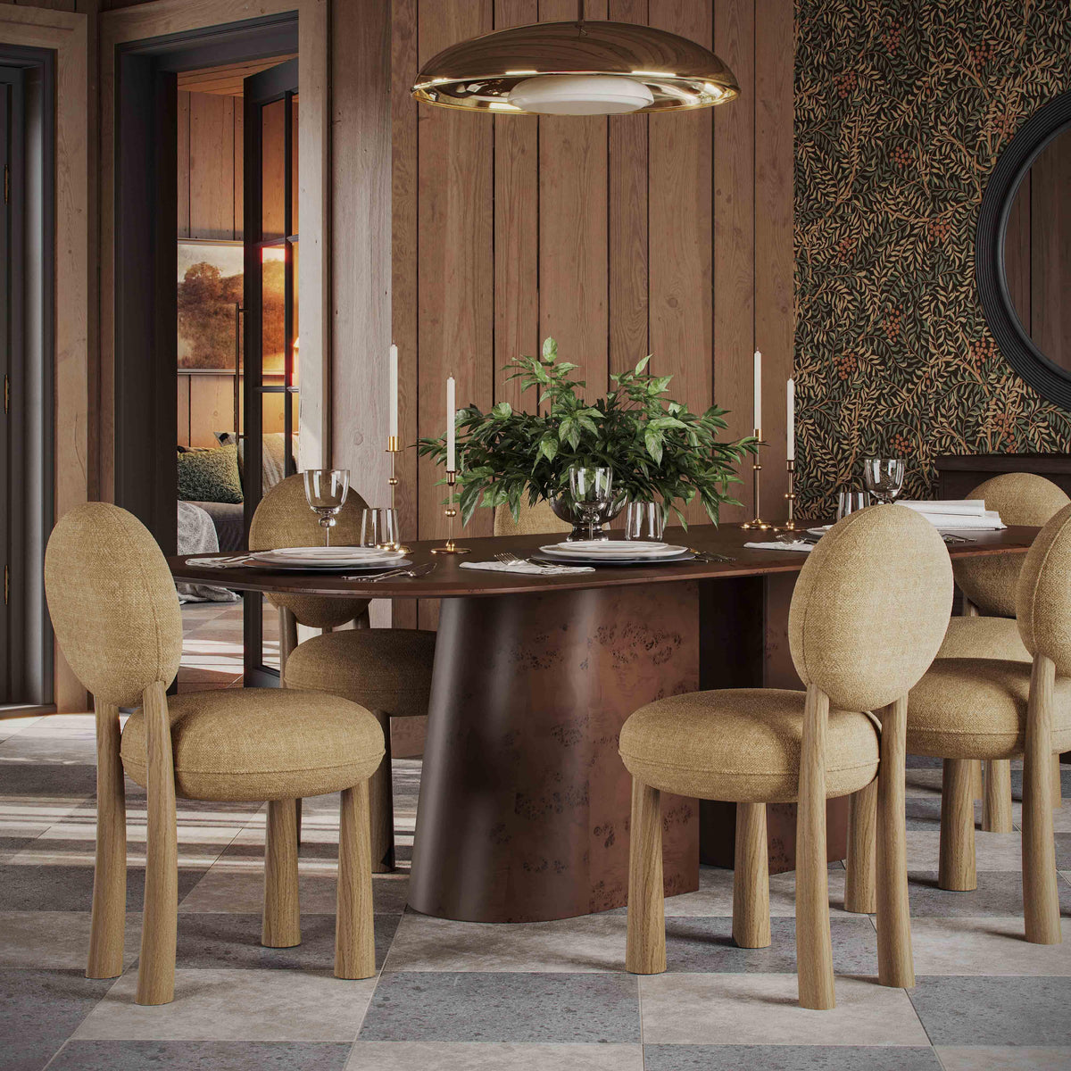 Sulley Honey Tan Performance Basketweave Fabric Dining Chair by TOV Furniture – photo 2 of 8