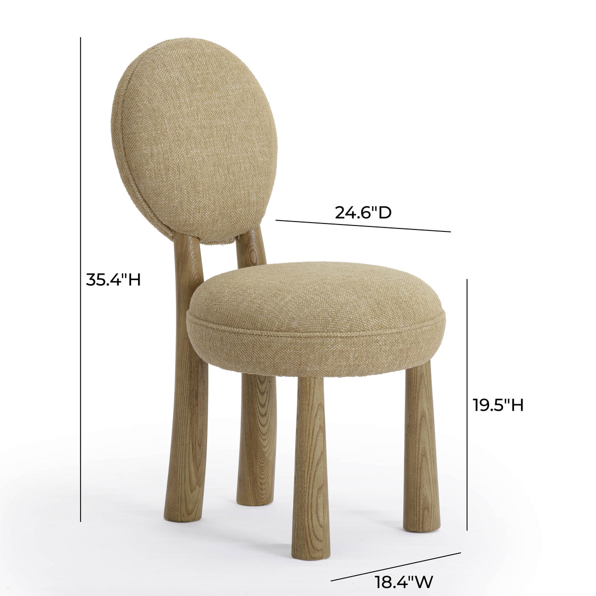 Sulley Honey Tan Performance Basketweave Fabric Dining Chair by TOV Furniture – photo 7 of 8