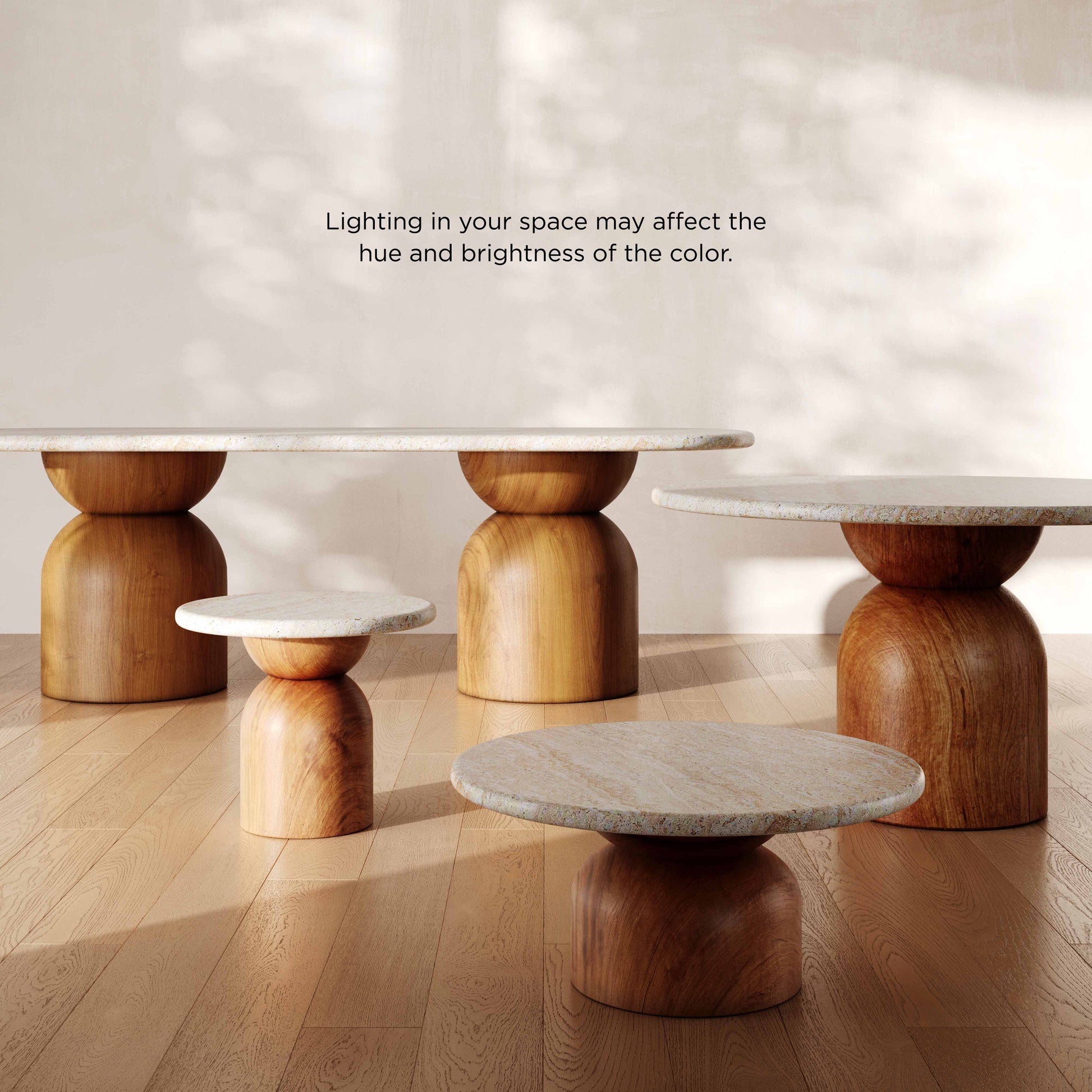 Cynthia 54 Travertine Concrete Indoor Outdoor Round Dining Table by TOV D54319