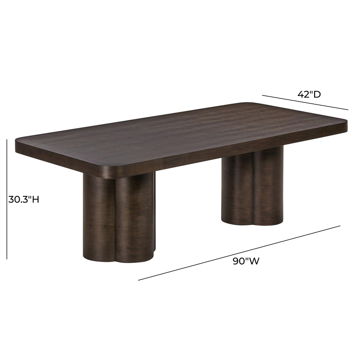 Bambi Dark Brown Ash Dining Table by TOV Furniture – photo 5 of 8