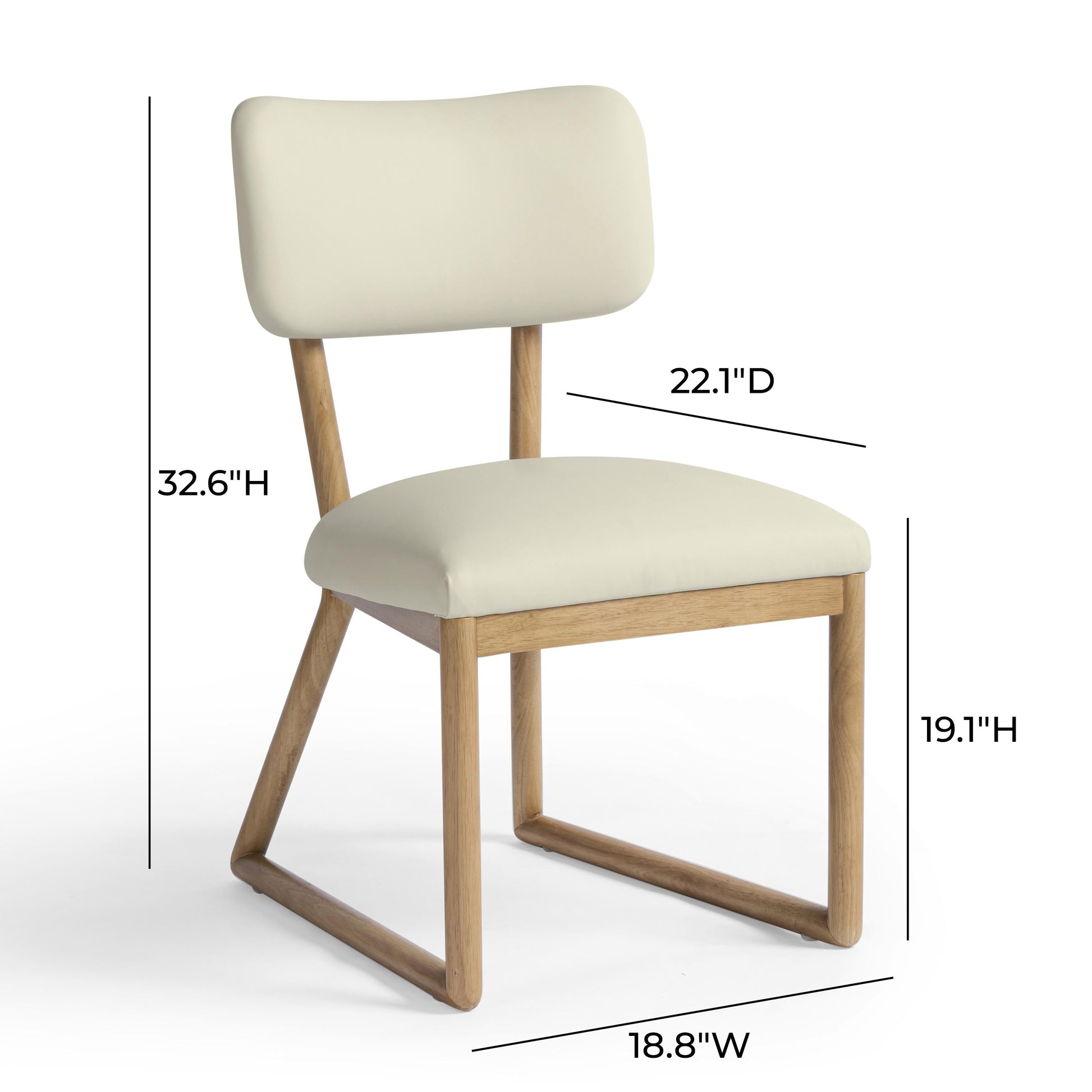 Bobbie Cream Contract-Grade Vegan Leather Dining Chair Cream by Tov Furniture