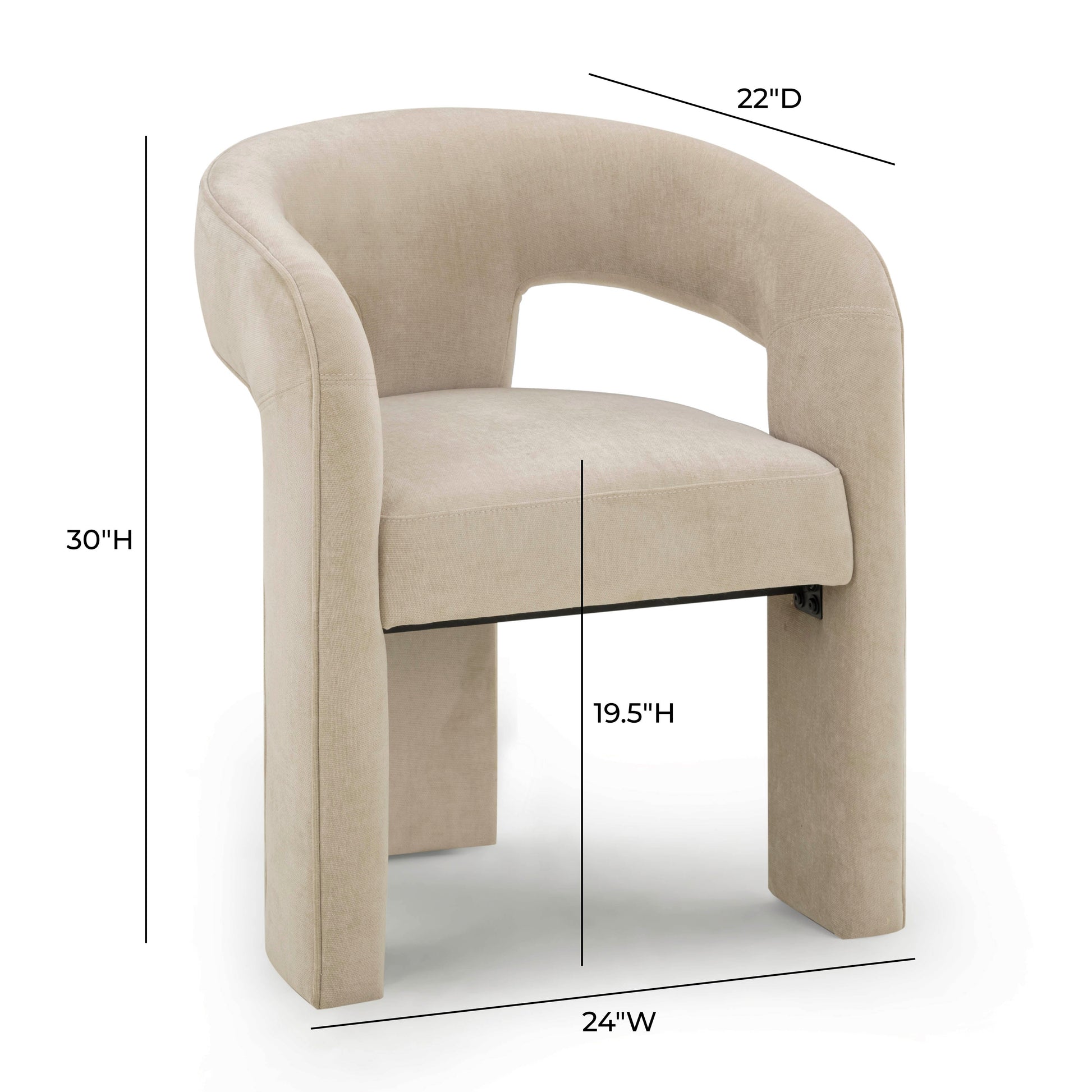 Malone Performance Chenille Dining Chair Taupe by Tov Furniture
