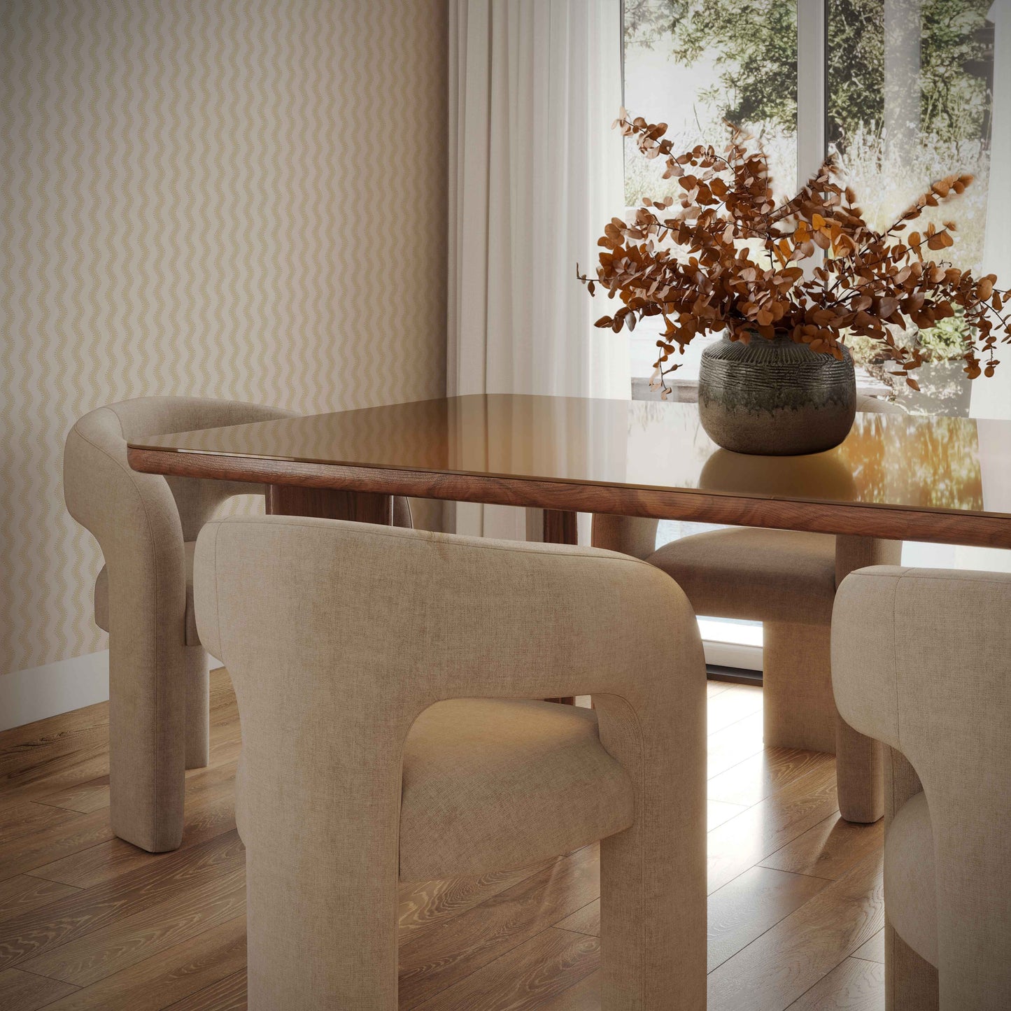 Malone Performance Chenille Dining Chair Taupe by Tov Furniture