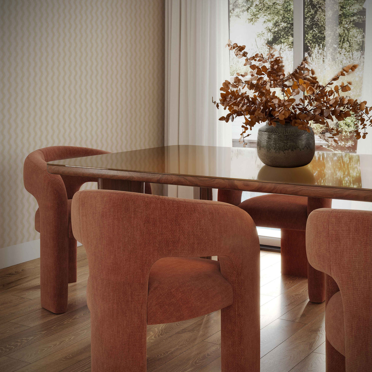 Malone Rust Red Performance Chenille Dining Chair by TOV Furniture – photo 2 of 7