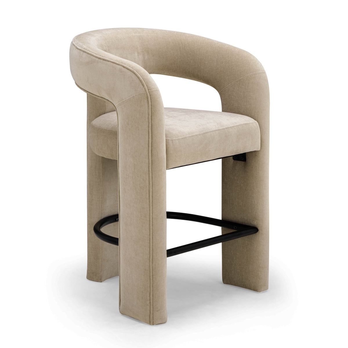 Malone Taupe Performance Chenille Counter Stool by TOV Furniture – photo 3 of 8
