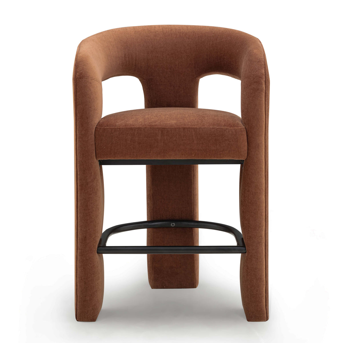 Malone Rust Red Performance Chenille Counter Stool by TOV Furniture – photo 1 of 7