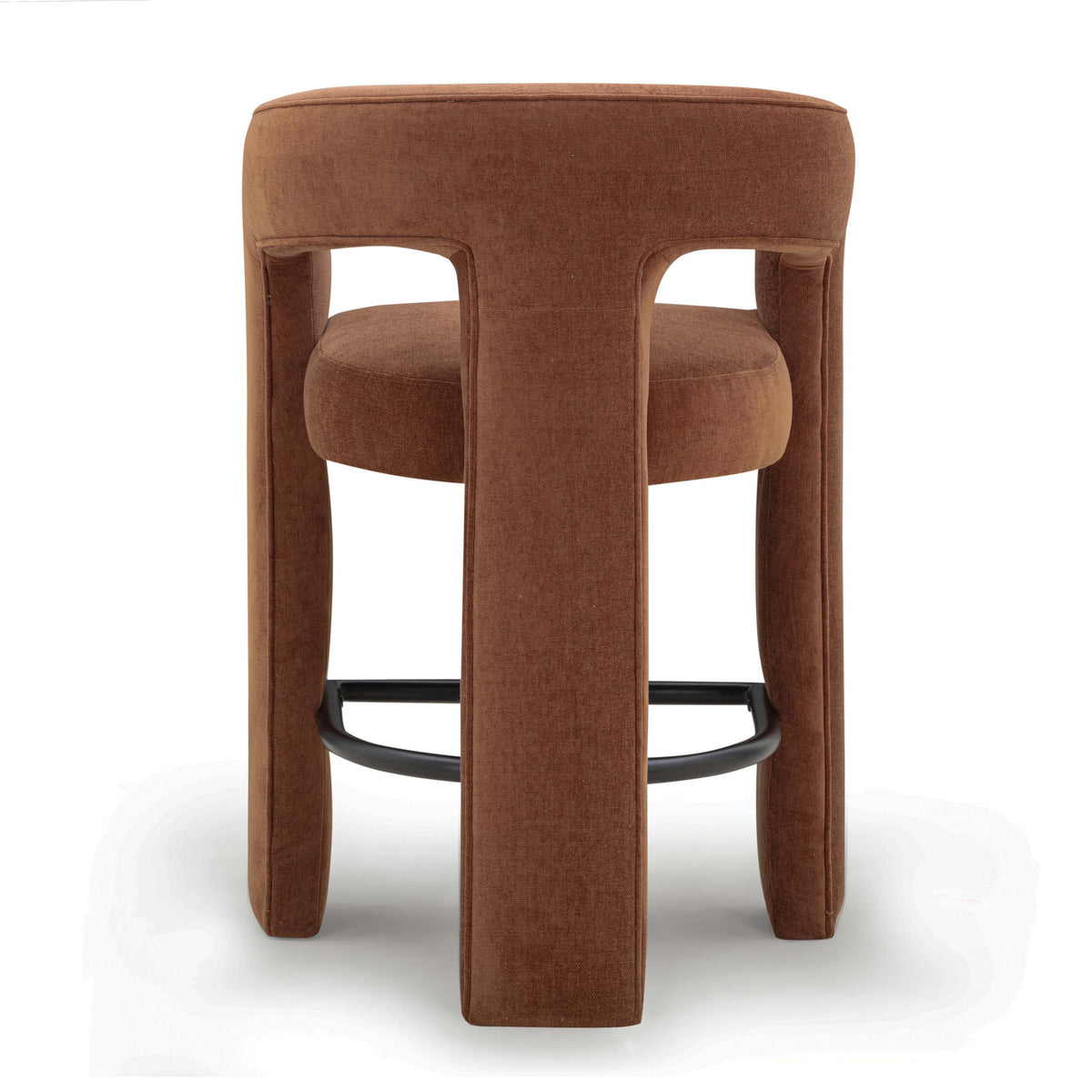 Malone Rust Red Performance Chenille Counter Stool by TOV Furniture – photo 5 of 7