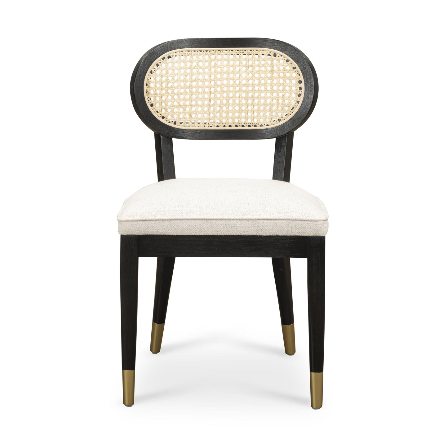 Cosette Black Dining Chair in Cream Performance Linen Black, Cream by Tov Furniture