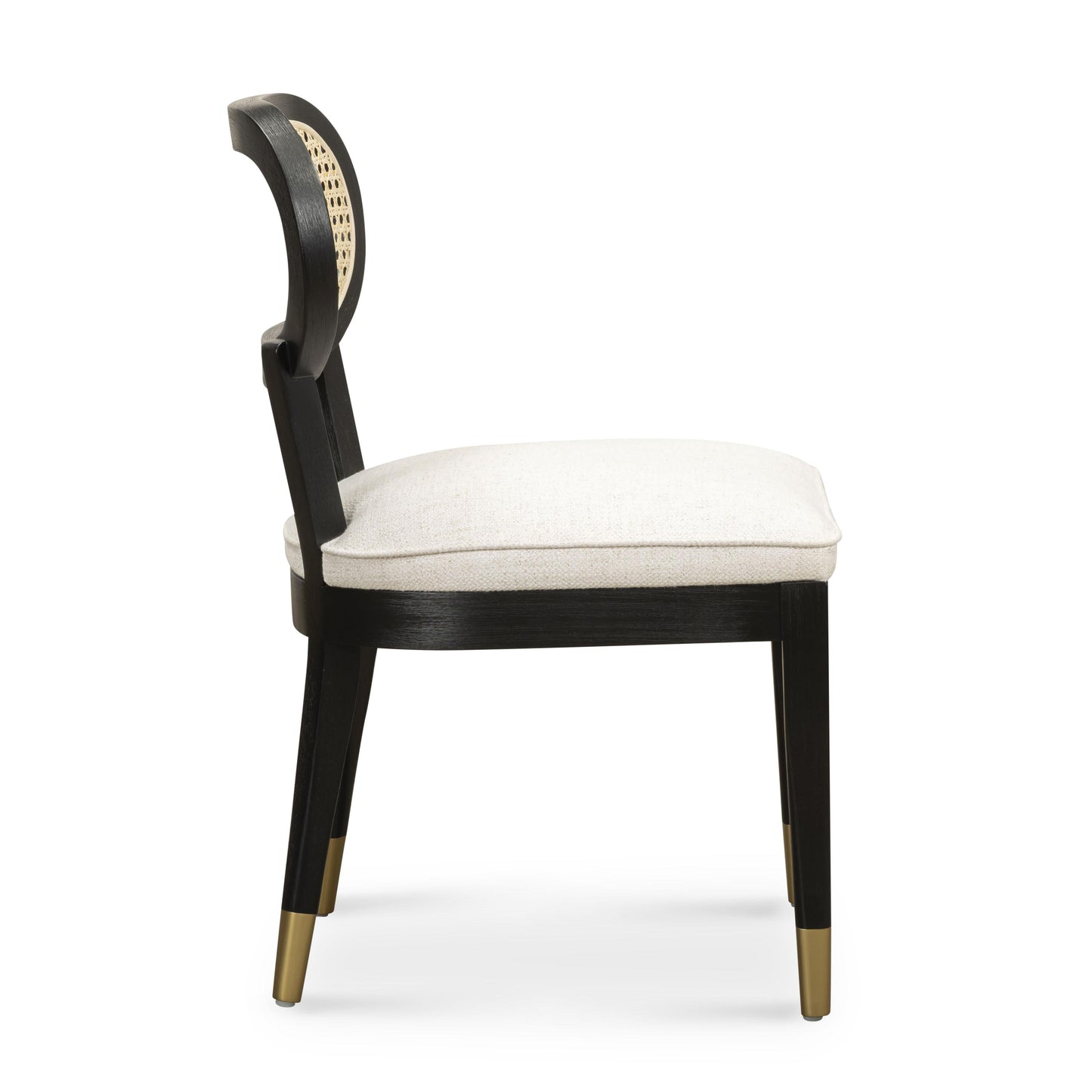 Cosette Black Dining Chair in Cream Performance Linen Black, Cream by Tov Furniture