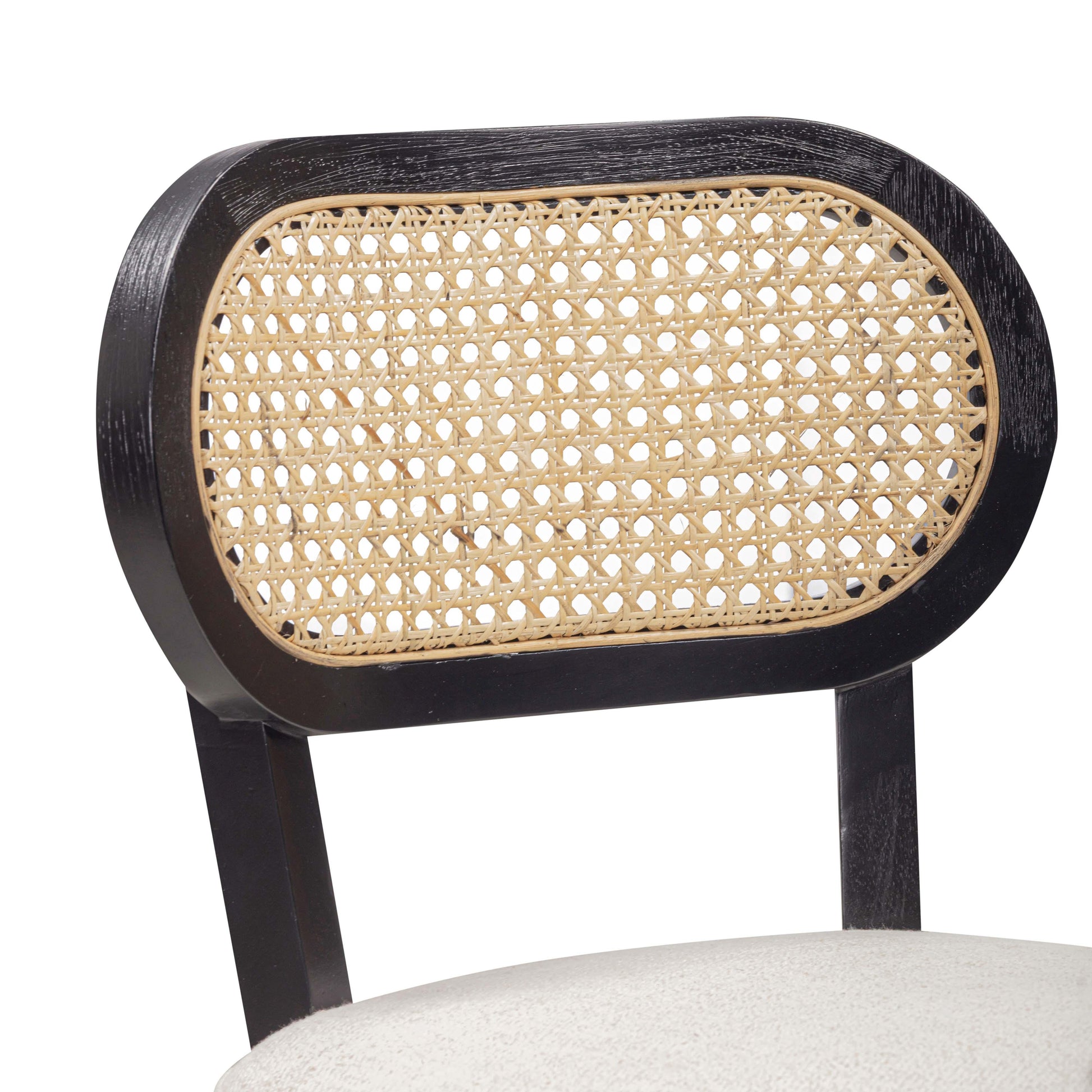 Cosette Black Dining Chair in Cream Performance Linen Black, Cream by Tov Furniture