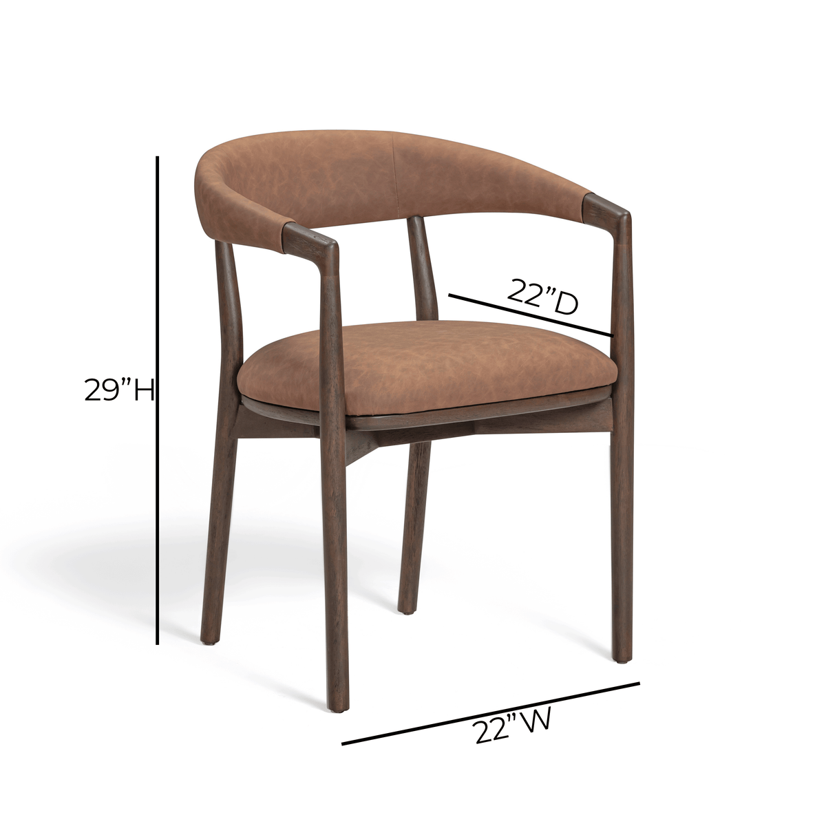 Vina Brown Performance Vegan Leather Dining Chair by TOV Furniture – photo 7 of 8