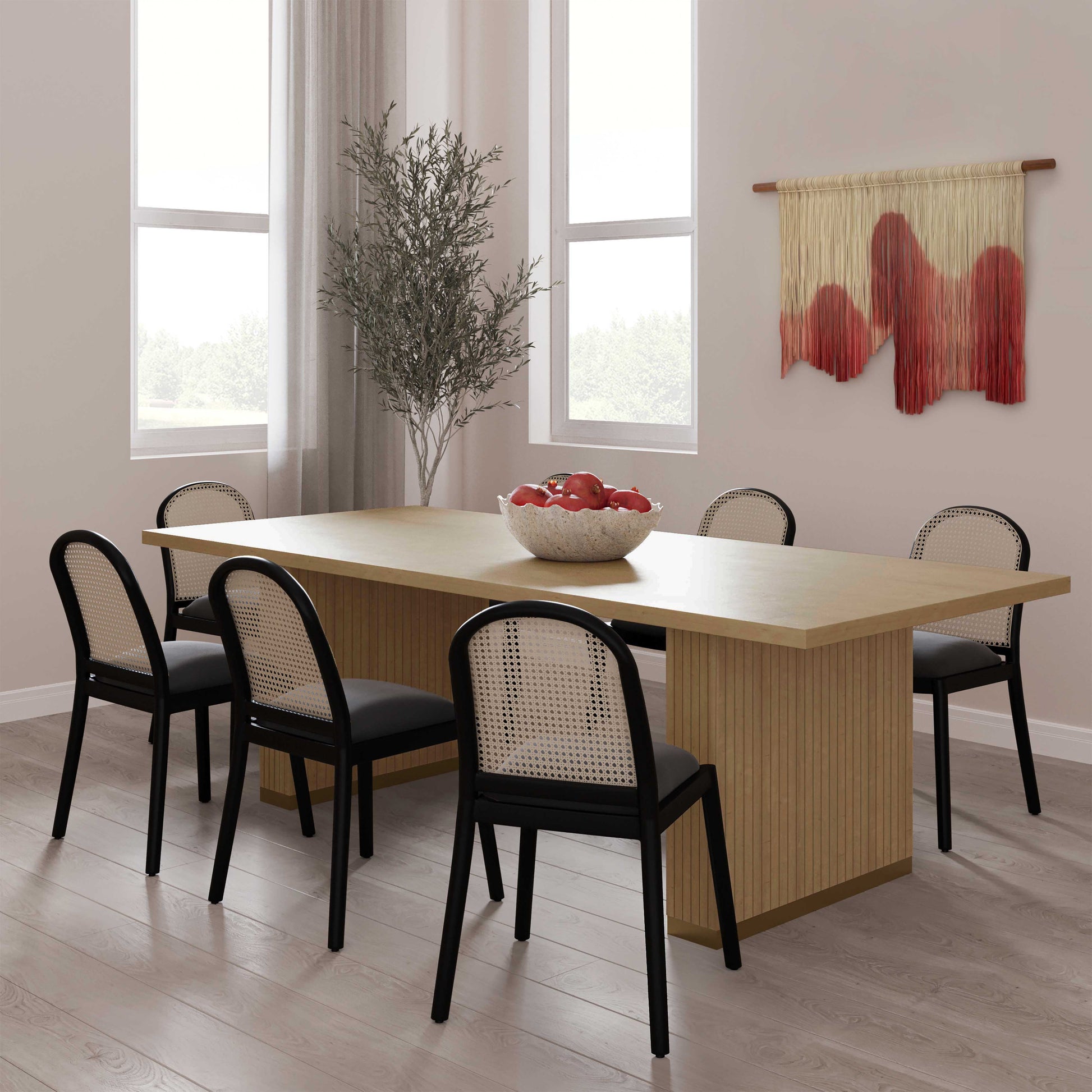 Chelsea 79" Natural Oak Wood Rectangular Dining Table Natural by Tov Furniture