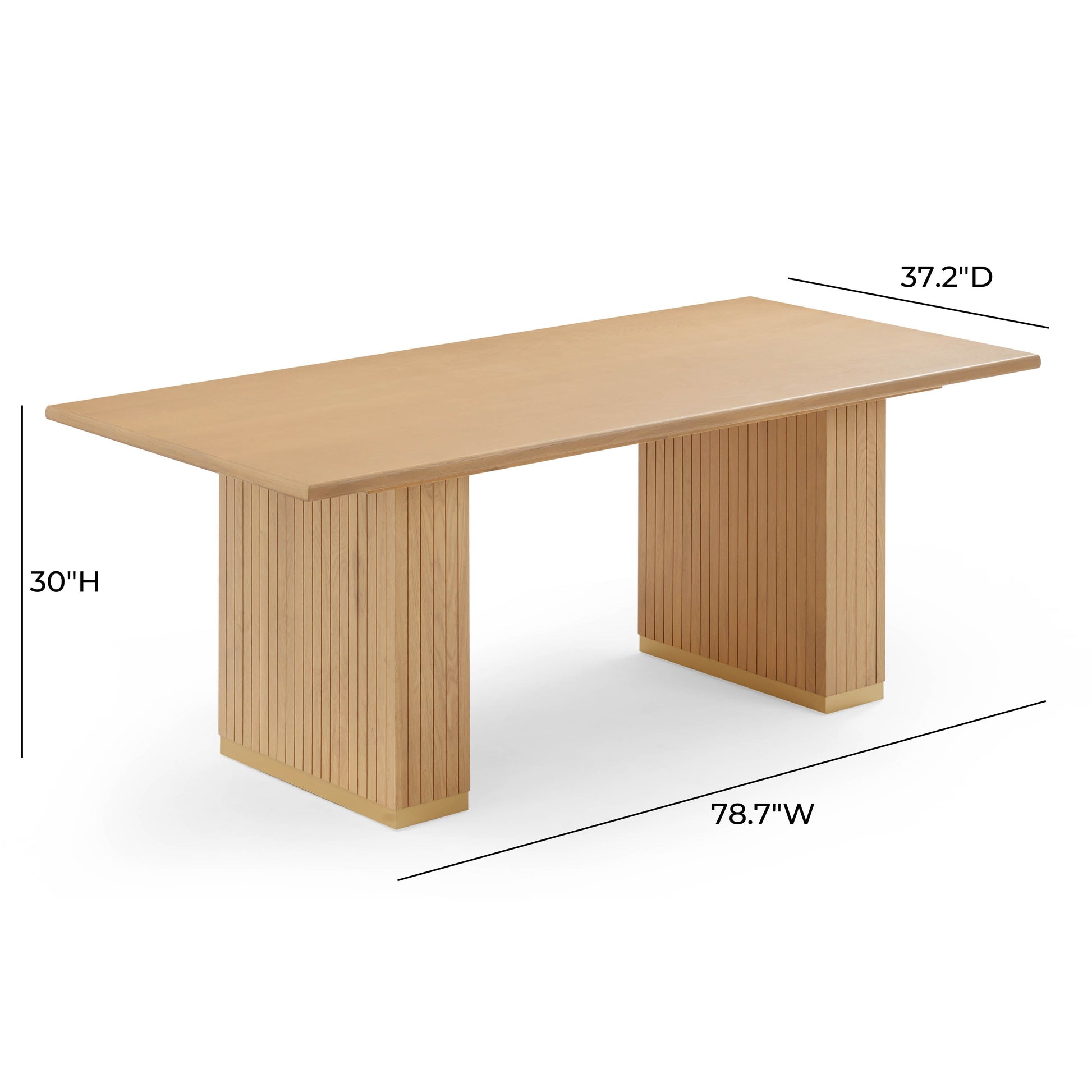 Chelsea 79" Natural Oak Wood Rectangular Dining Table Natural by Tov Furniture