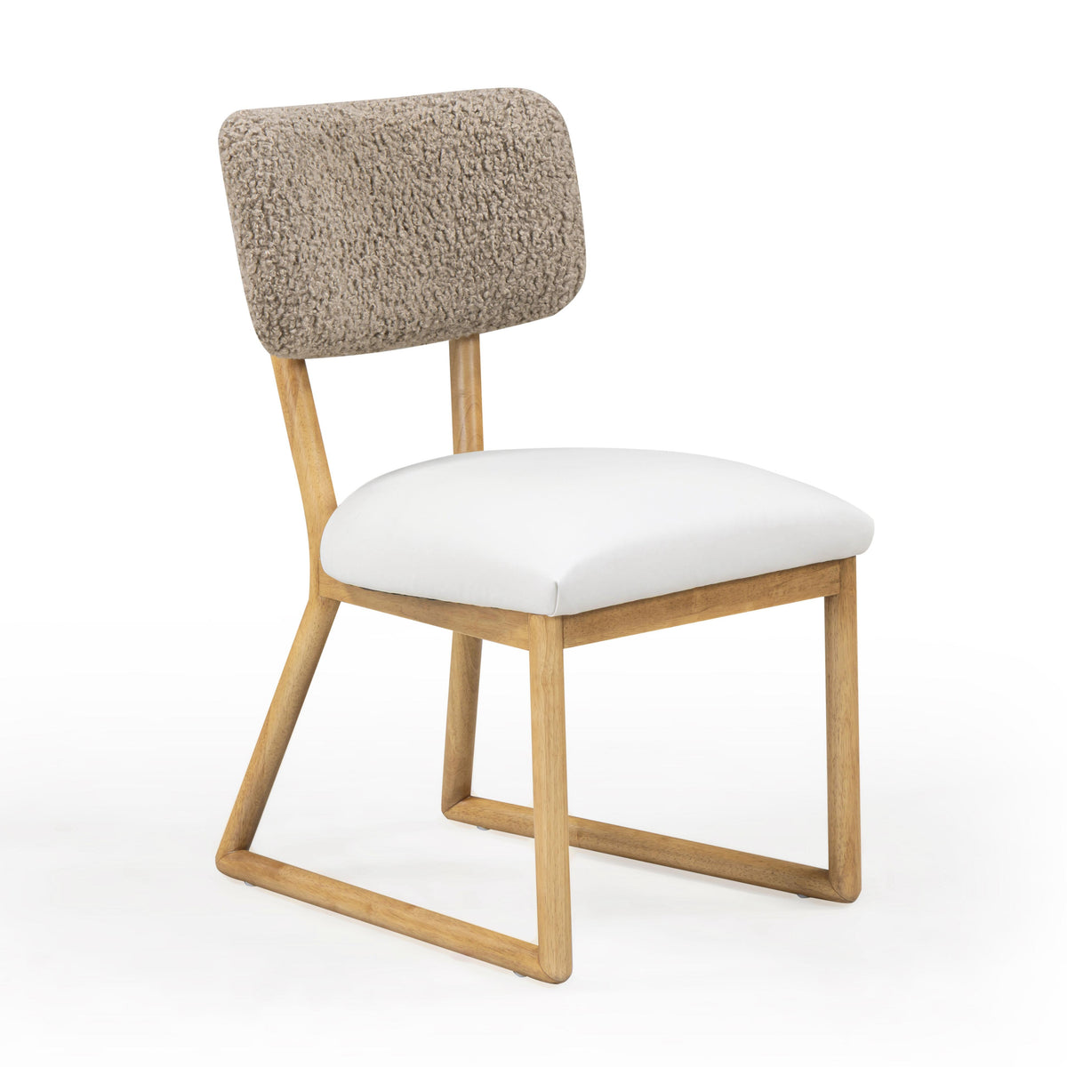 Bobbie Cream Performance Vegan Leather and Grey Vegan Shearling Dining Chair by TOV Furniture – photo 4 of 10