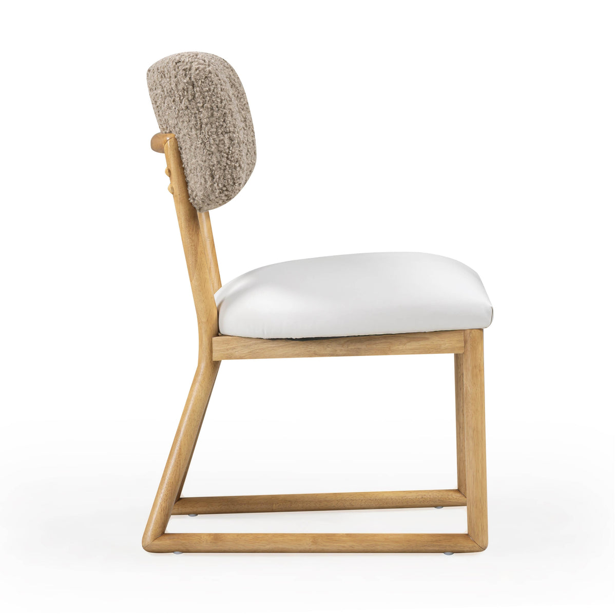 Bobbie Cream Performance Vegan Leather and Grey Vegan Shearling Dining Chair by TOV Furniture – photo 5 of 10