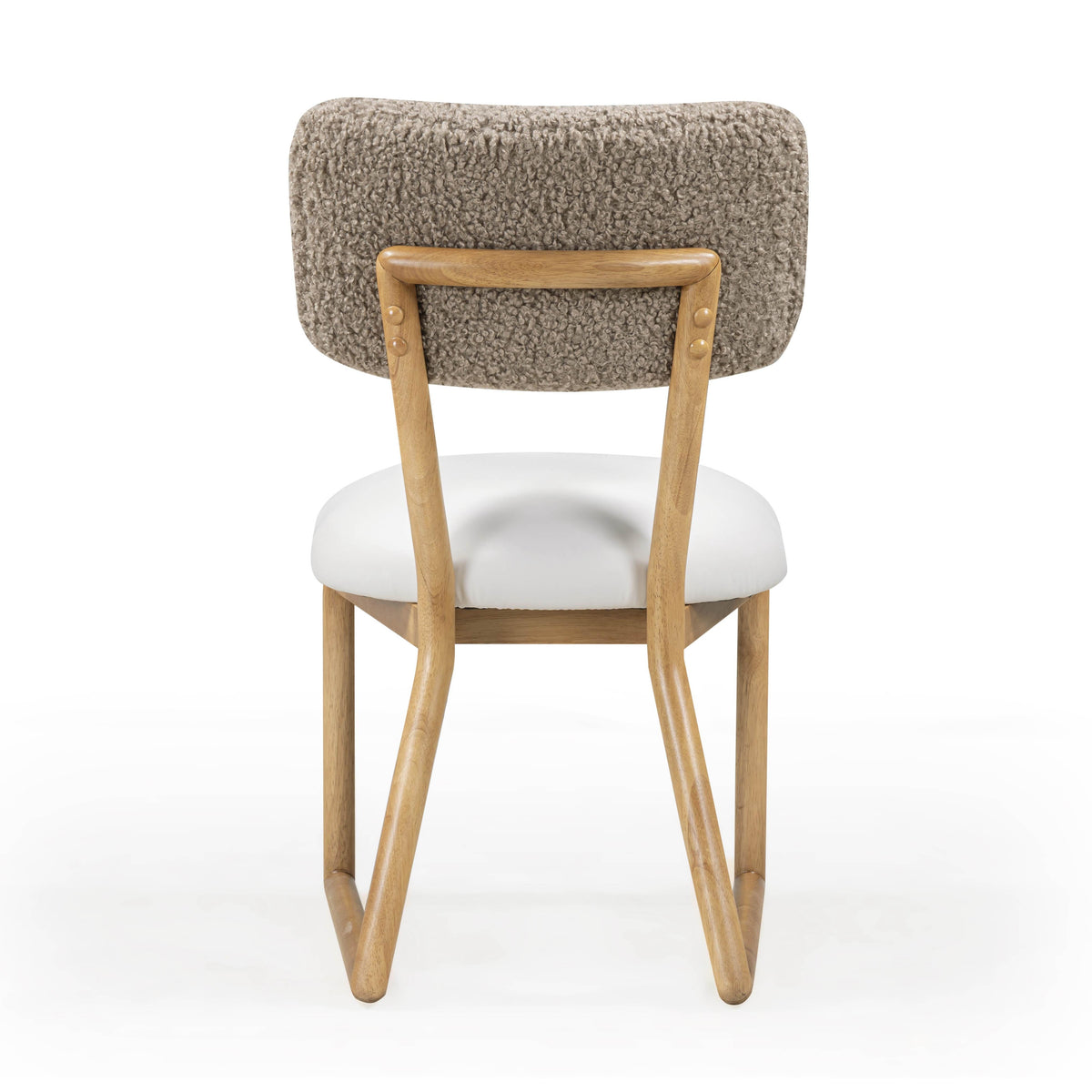 Bobbie Cream Performance Vegan Leather and Grey Vegan Shearling Dining Chair by TOV Furniture – photo 6 of 10
