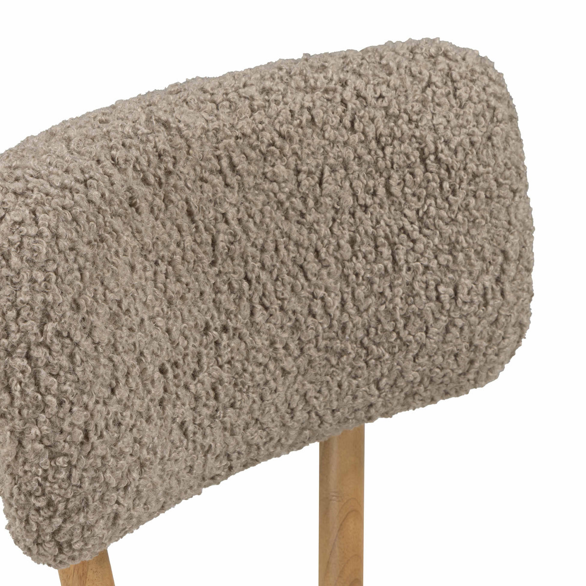 Bobbie Cream Performance Vegan Leather and Grey Vegan Shearling Dining Chair by TOV Furniture – photo 8 of 10