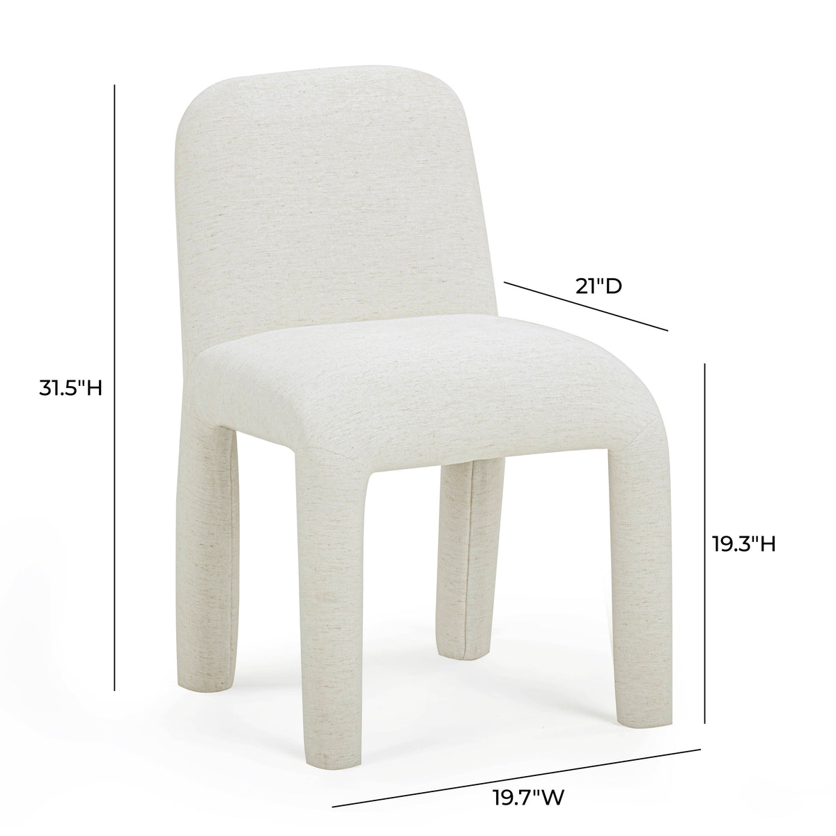 Georgia Cream Performance Chenille Dining Chair by TOV Furniture – photo 7 of 7