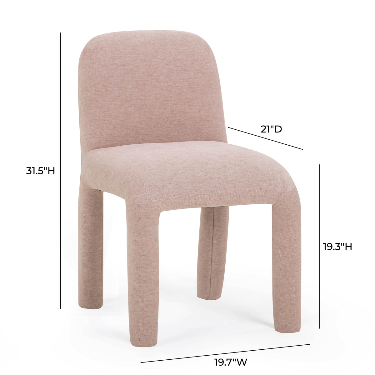 Georgia Light Pink Performance Chenille Dining Chair by TOV Furniture – photo 7 of 7