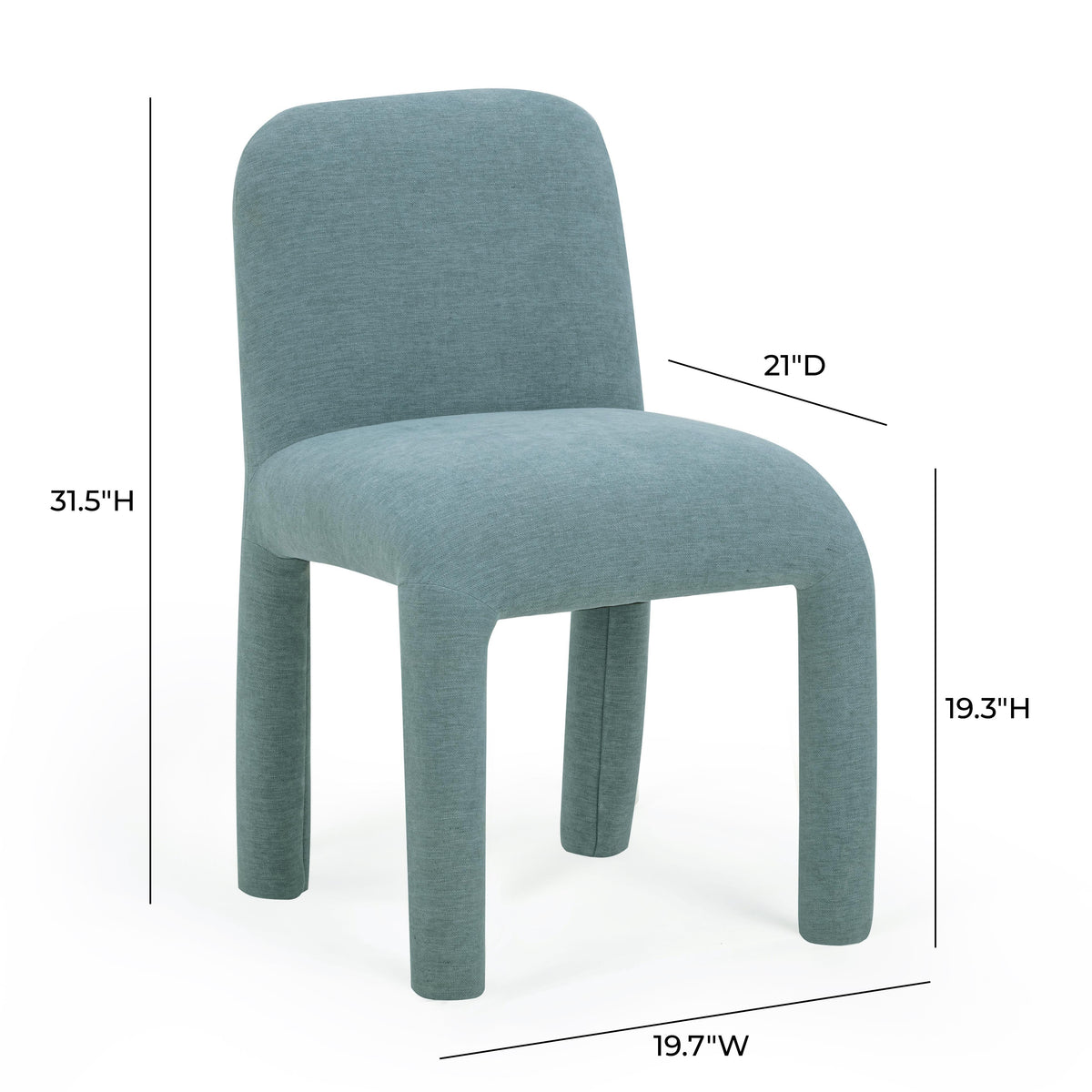 Georgia Light Blue Performance Chenille Dining Chair by TOV Furniture – photo 7 of 7