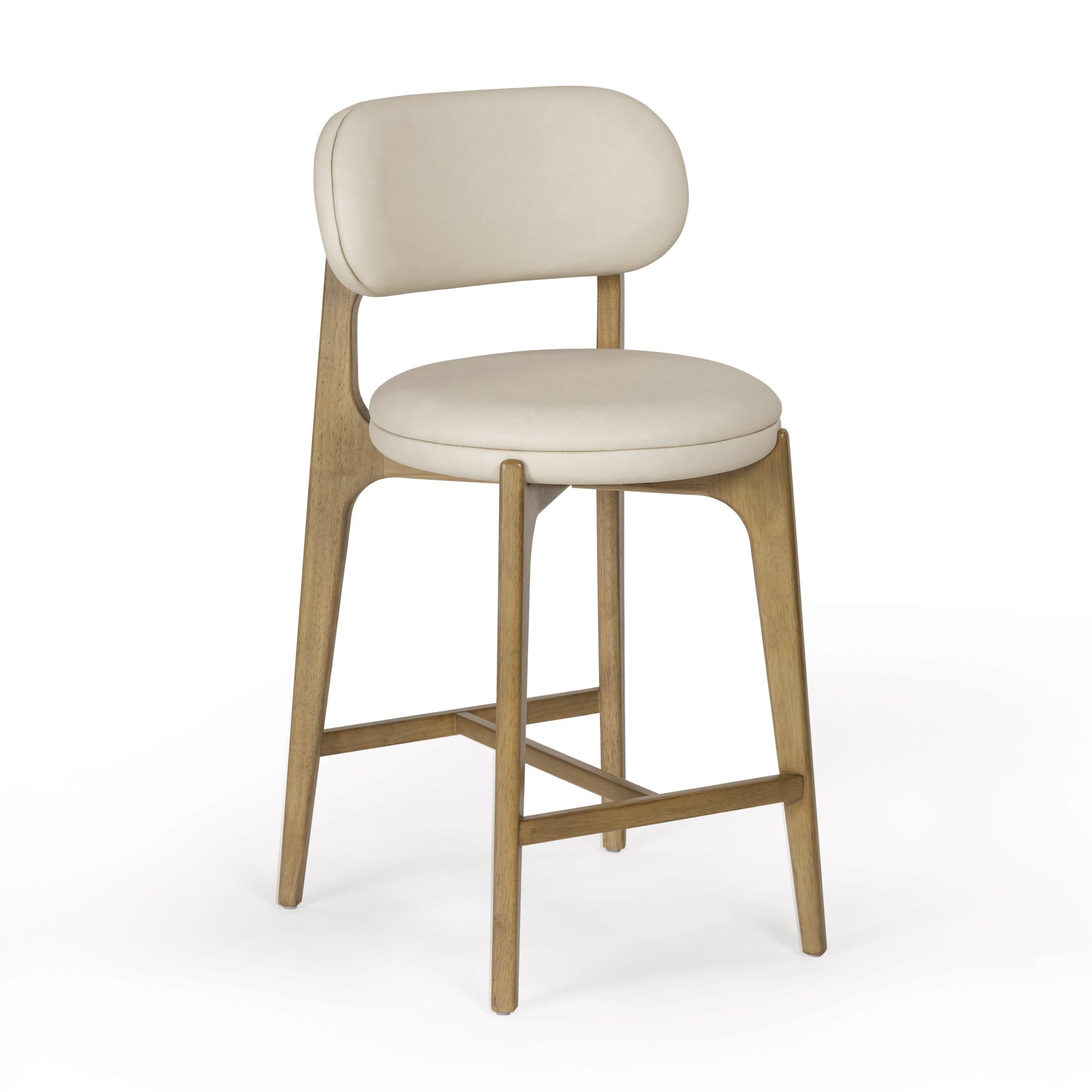 Carnation Cream Performance Vegan Leather Counter Stool by TOV D54576