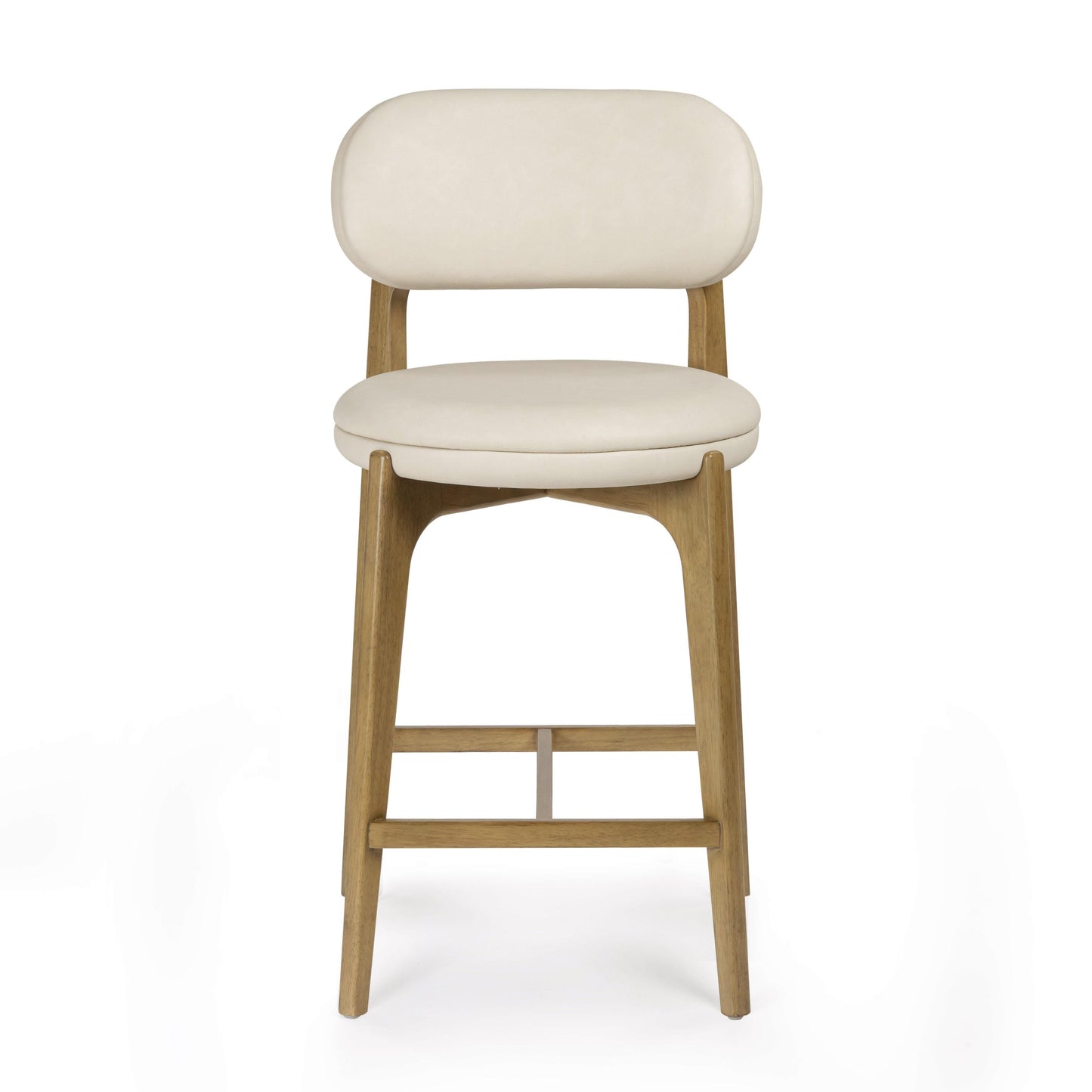Carnation Cream Performance Vegan Leather Counter Stool Cream by Tov Furniture