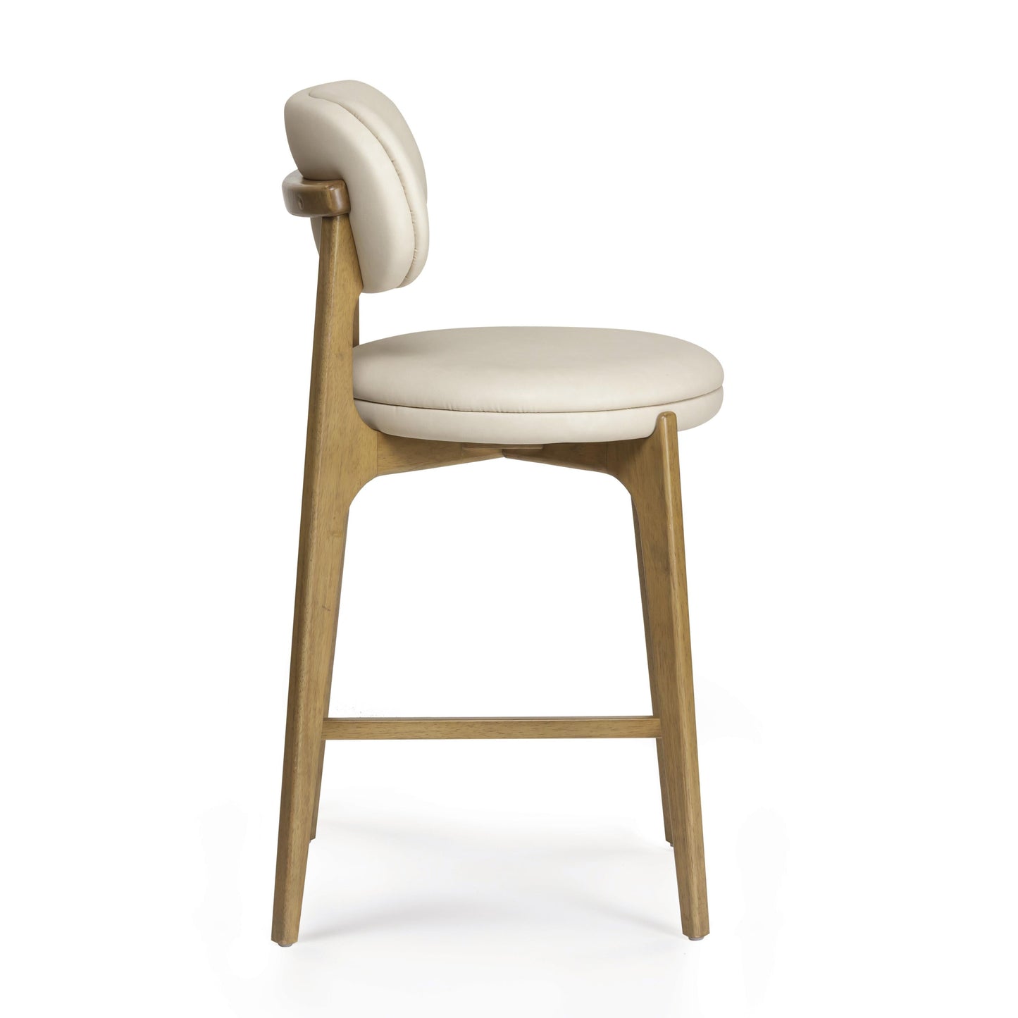 Carnation Cream Performance Vegan Leather Counter Stool Cream by Tov Furniture