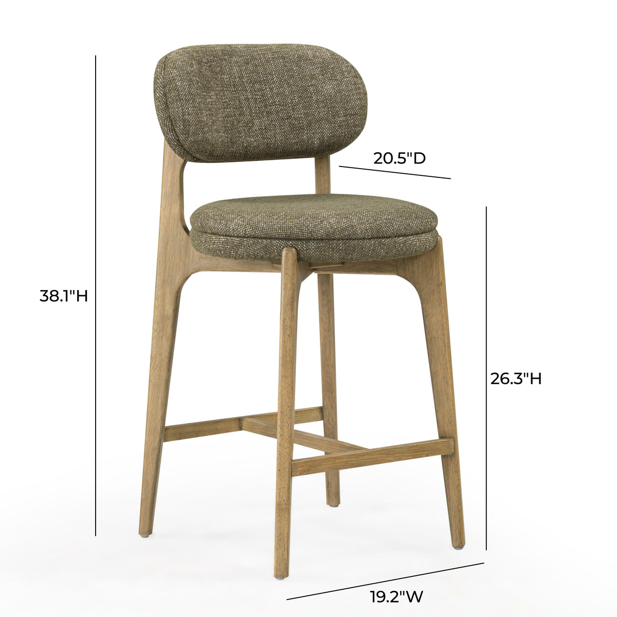 Carnation Green Performance Fabric Counter Stool by TOV Furniture – photo 8 of 10