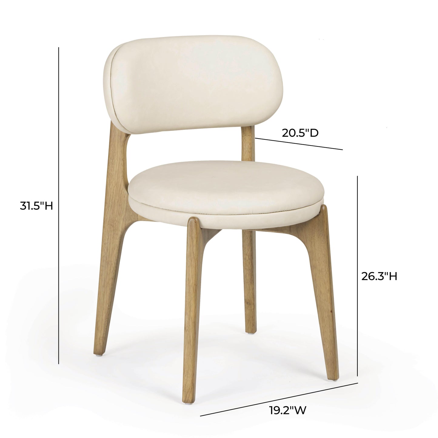 Carnation Cream Performance Vegan Leather Dining Chair Cream by Tov Furniture