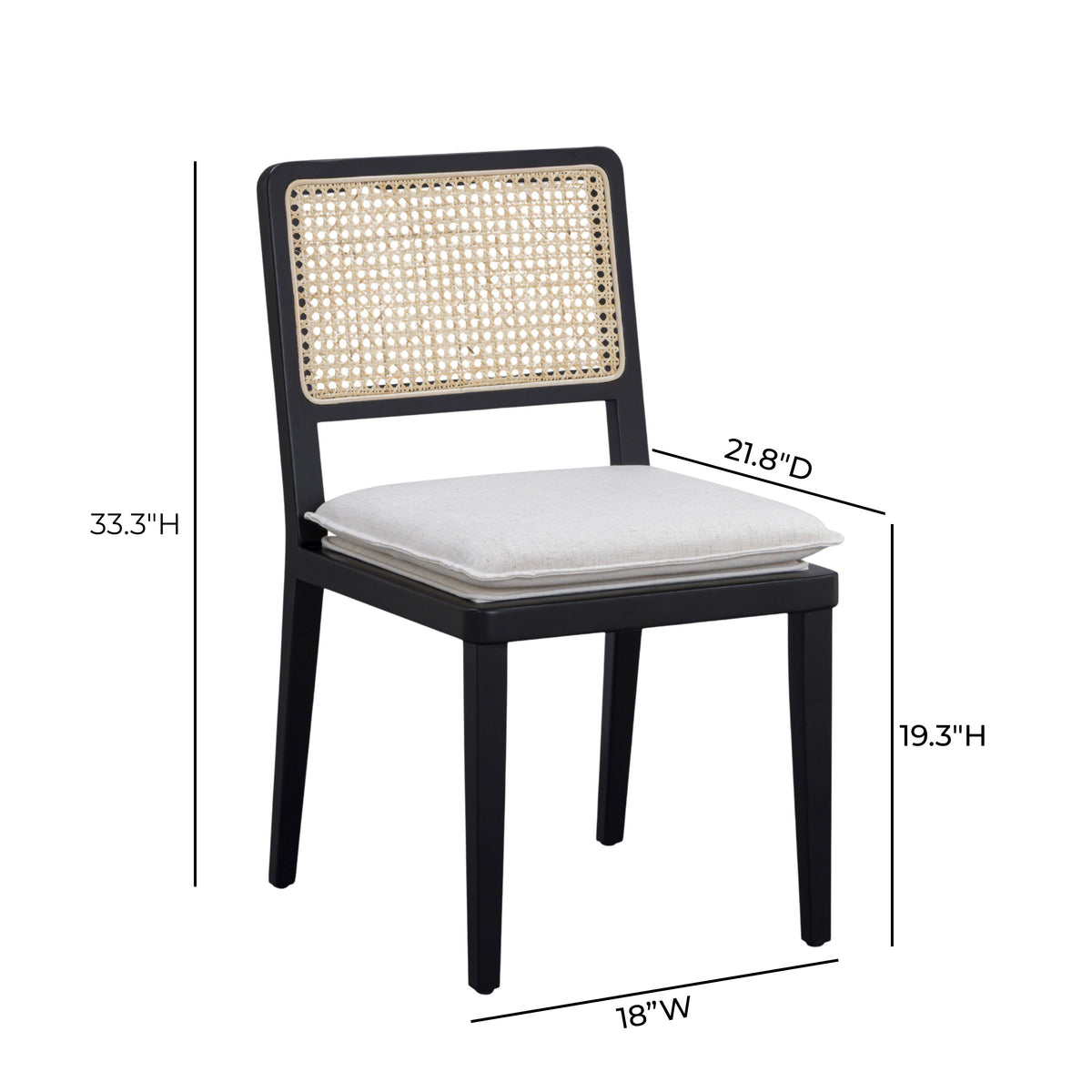 Tassina Cream Upcycled Performance Linen Dining Chair by TOV Furniture – photo 7 of 7