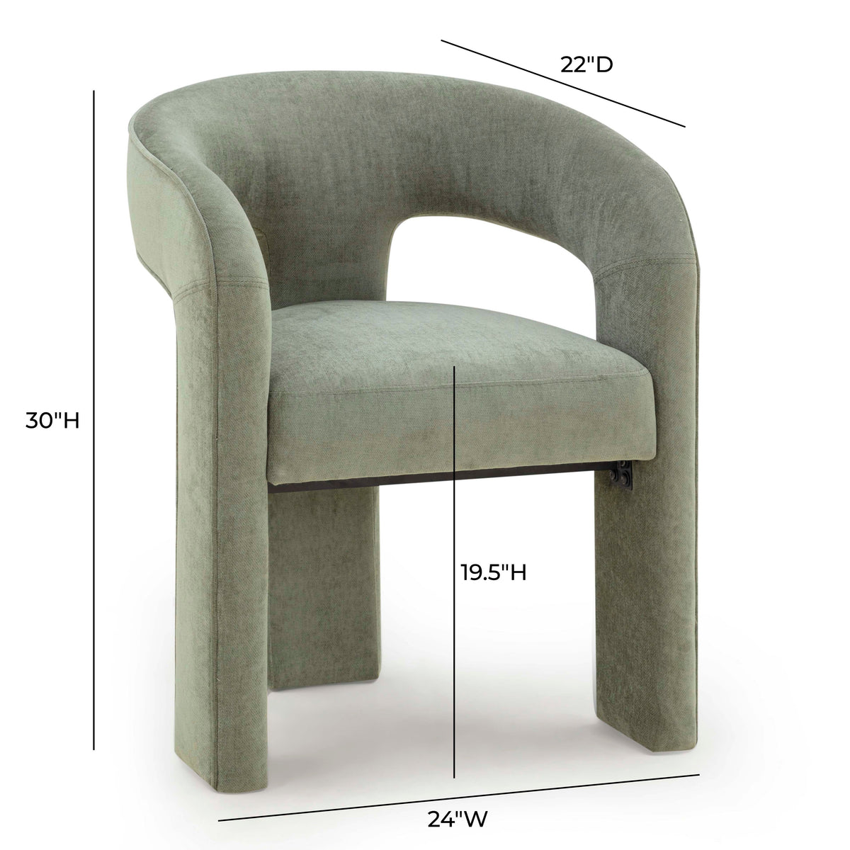 Malone Green Perfomance Fabric Dining Chair by TOV Furniture – photo 7 of 7