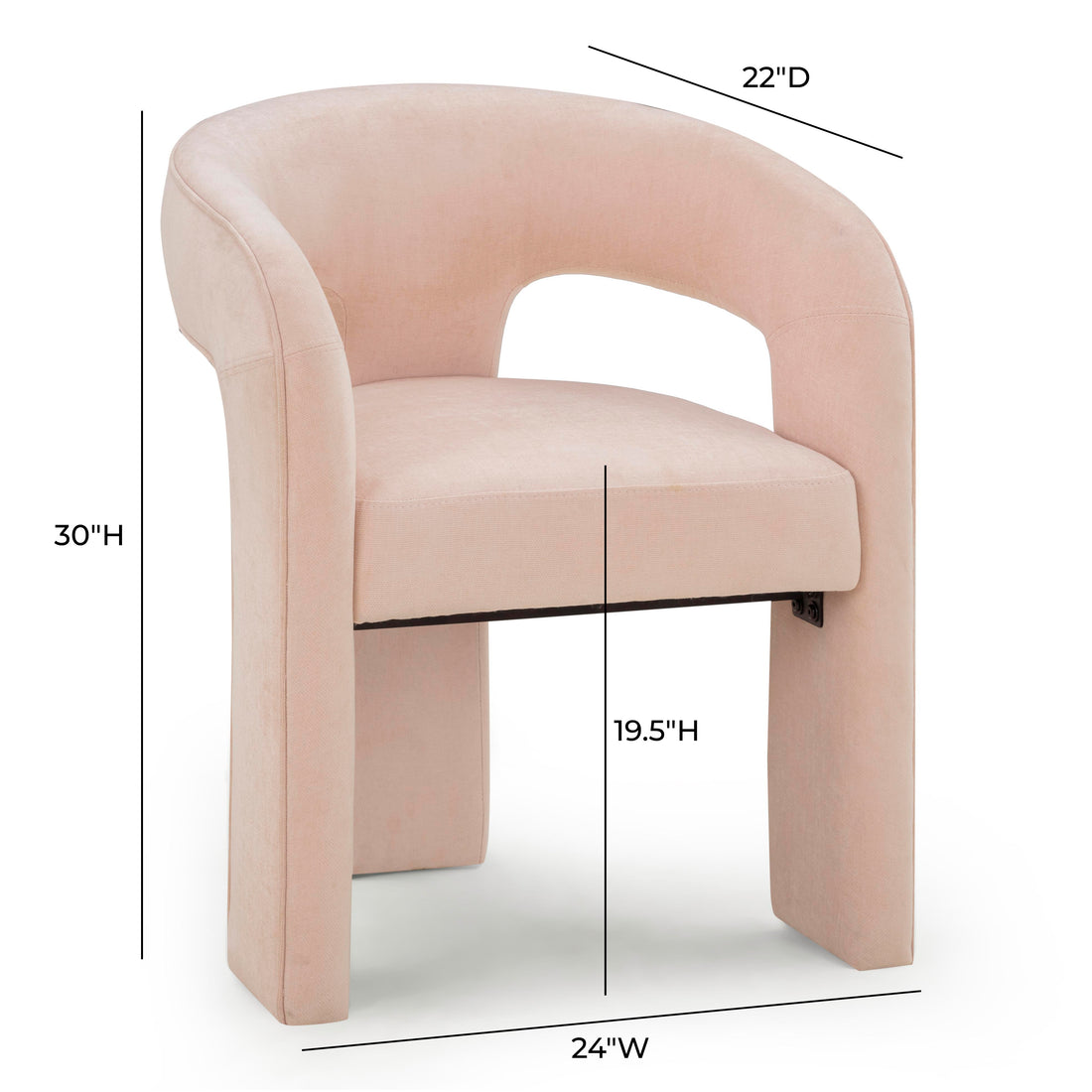 Malone Performance Chenille Dining Chair Blush by Tov Furniture