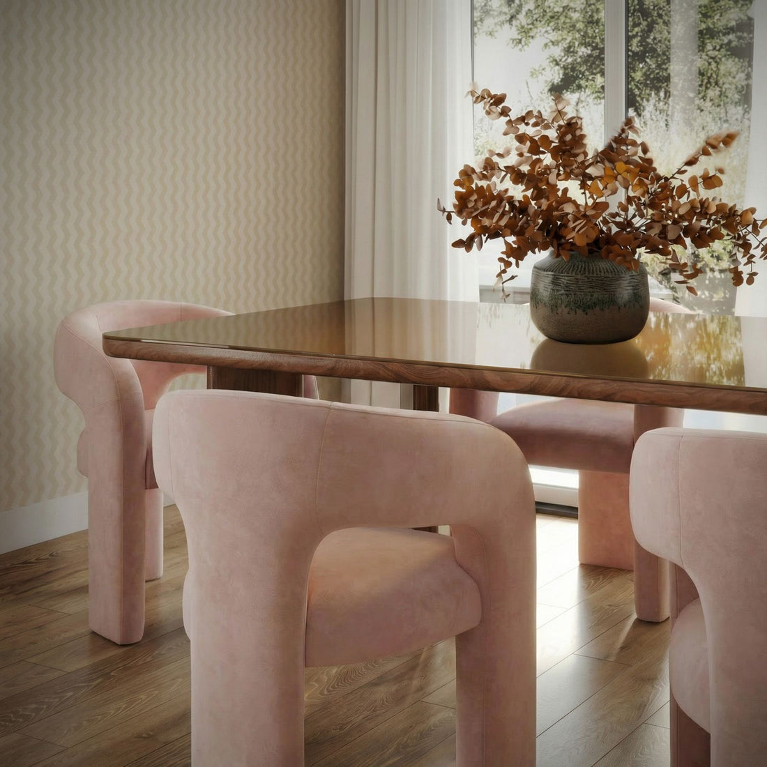 Malone Performance Chenille Dining Chair Blush by Tov Furniture