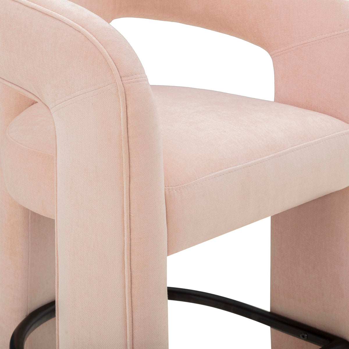 Malone Blush Perfomance Fabric Bar Stool by TOV Furniture – photo 6 of 8