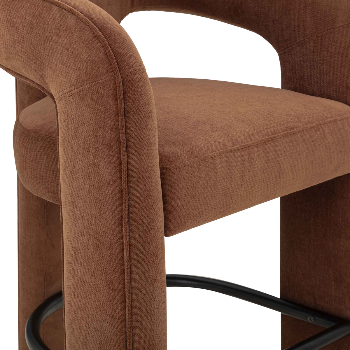 Malone Rust Red Perfomance Fabric Bar Stool by TOV Furniture – photo 6 of 8