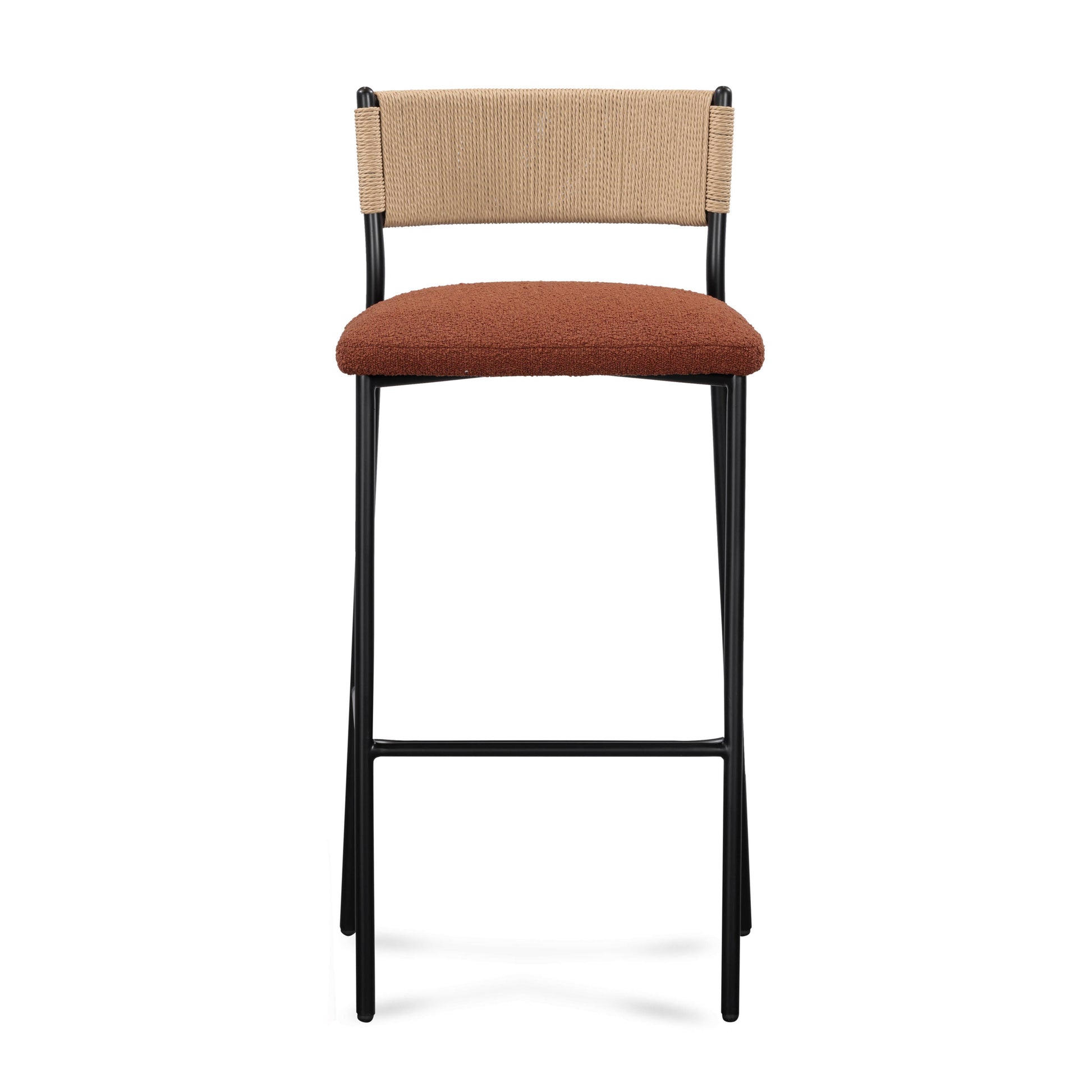 Celine Performance Boucle Stool Maroon Bar Height by Tov Furniture
