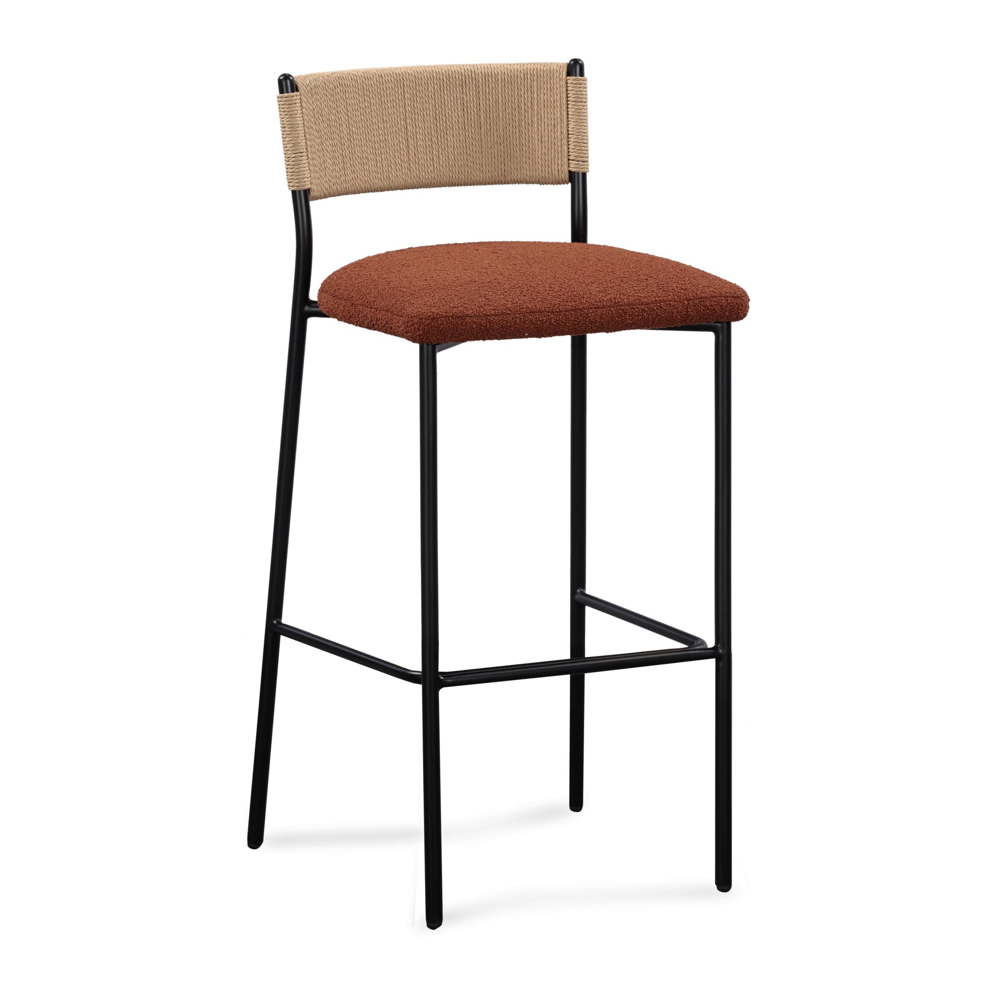 Celine Performance Boucle Stool Maroon Bar Height by Tov Furniture
