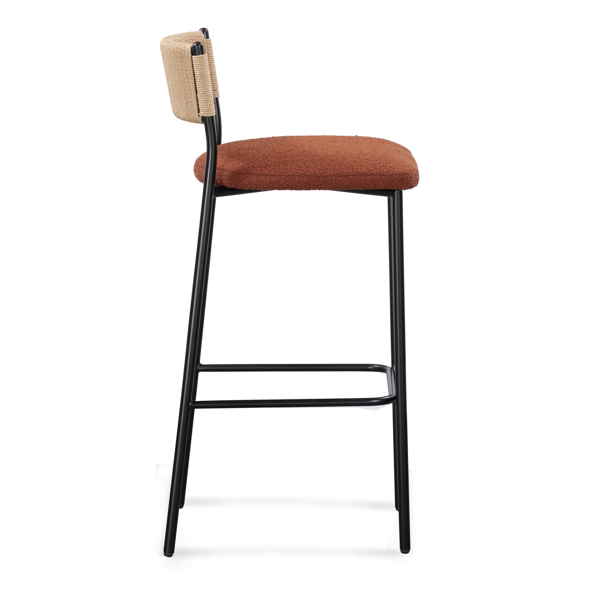 Celine Performance Boucle Stool Maroon Bar Height by Tov Furniture