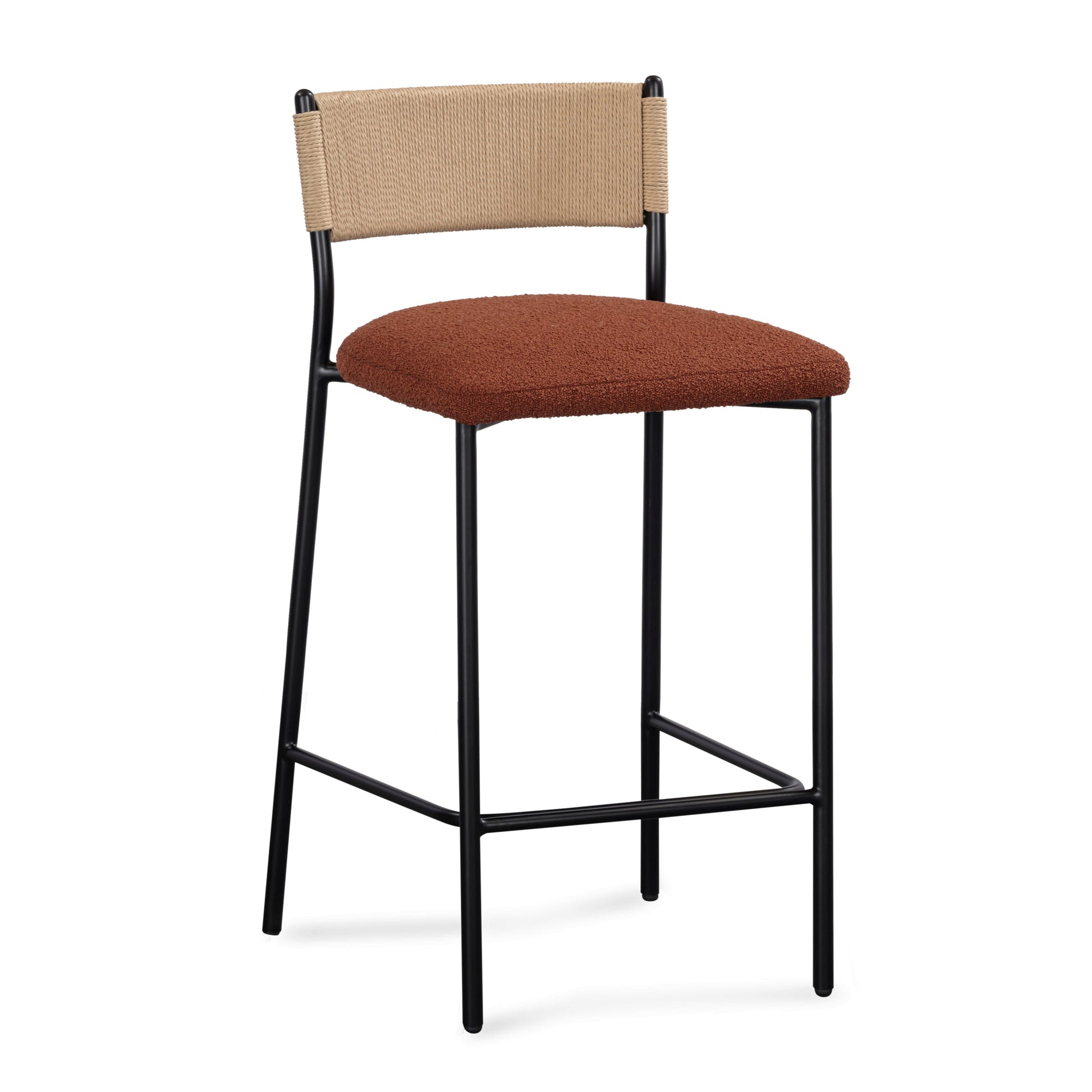 Celine Performance Boucle Stool Maroon Counter Height by Tov Furniture