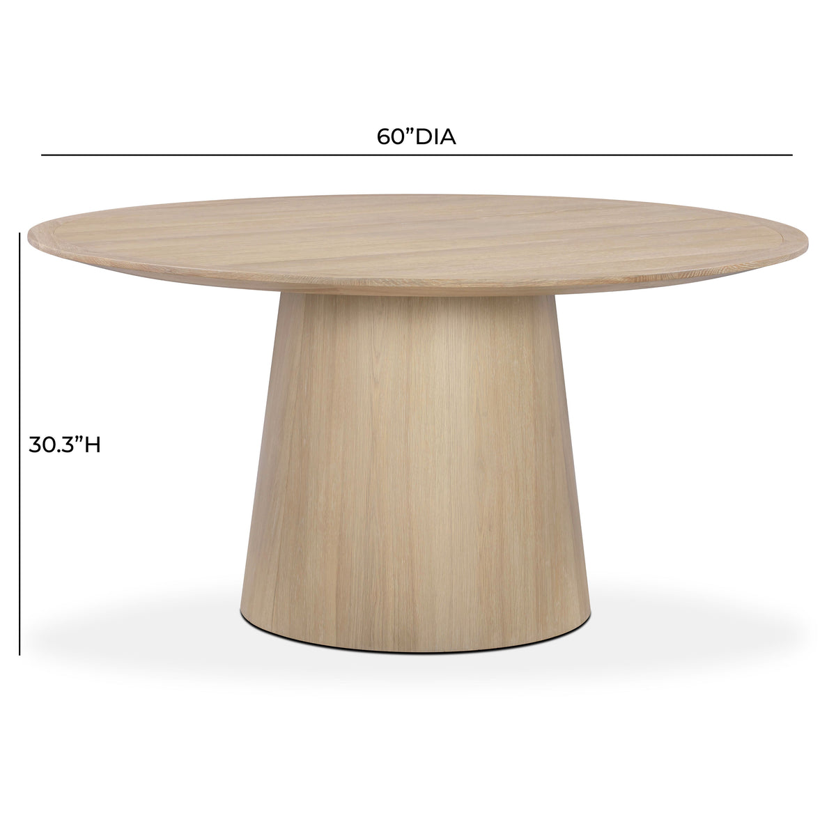 Sahara Driftwood 60" Round Oak Dining Table by TOV Furniture – photo 5 of 6