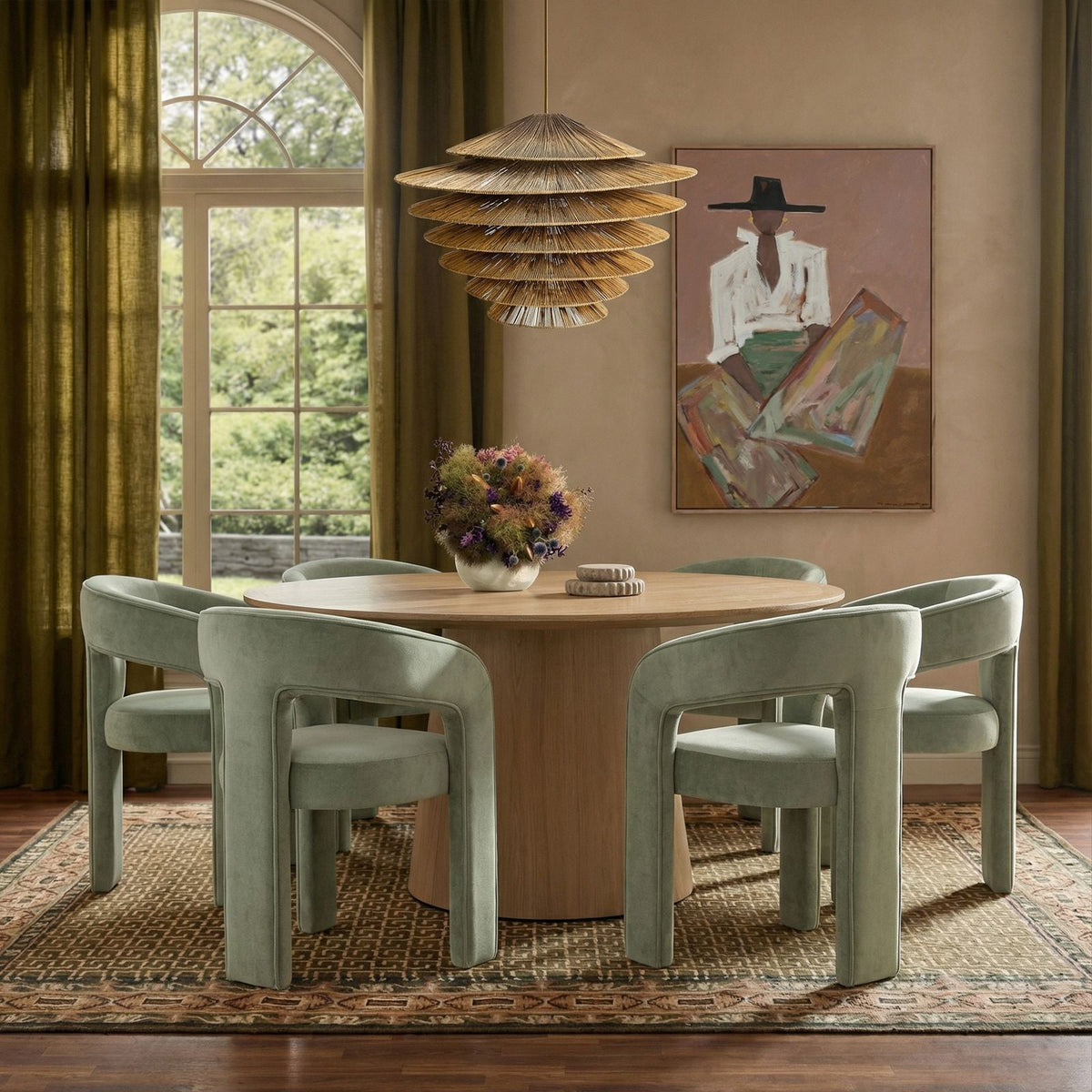 Sahara Driftwood 60" Round Oak Dining Table by TOV Furniture – photo 2 of 6