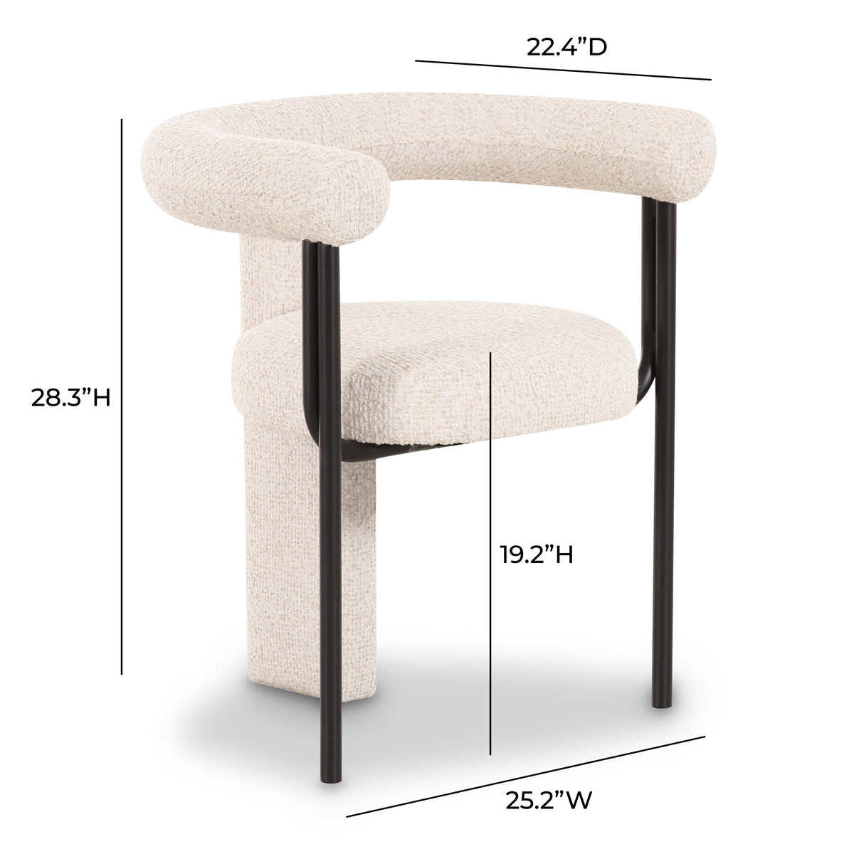 Synn Cream Performance Boucle Dining Chair by TOV Furniture – photo 6 of 7